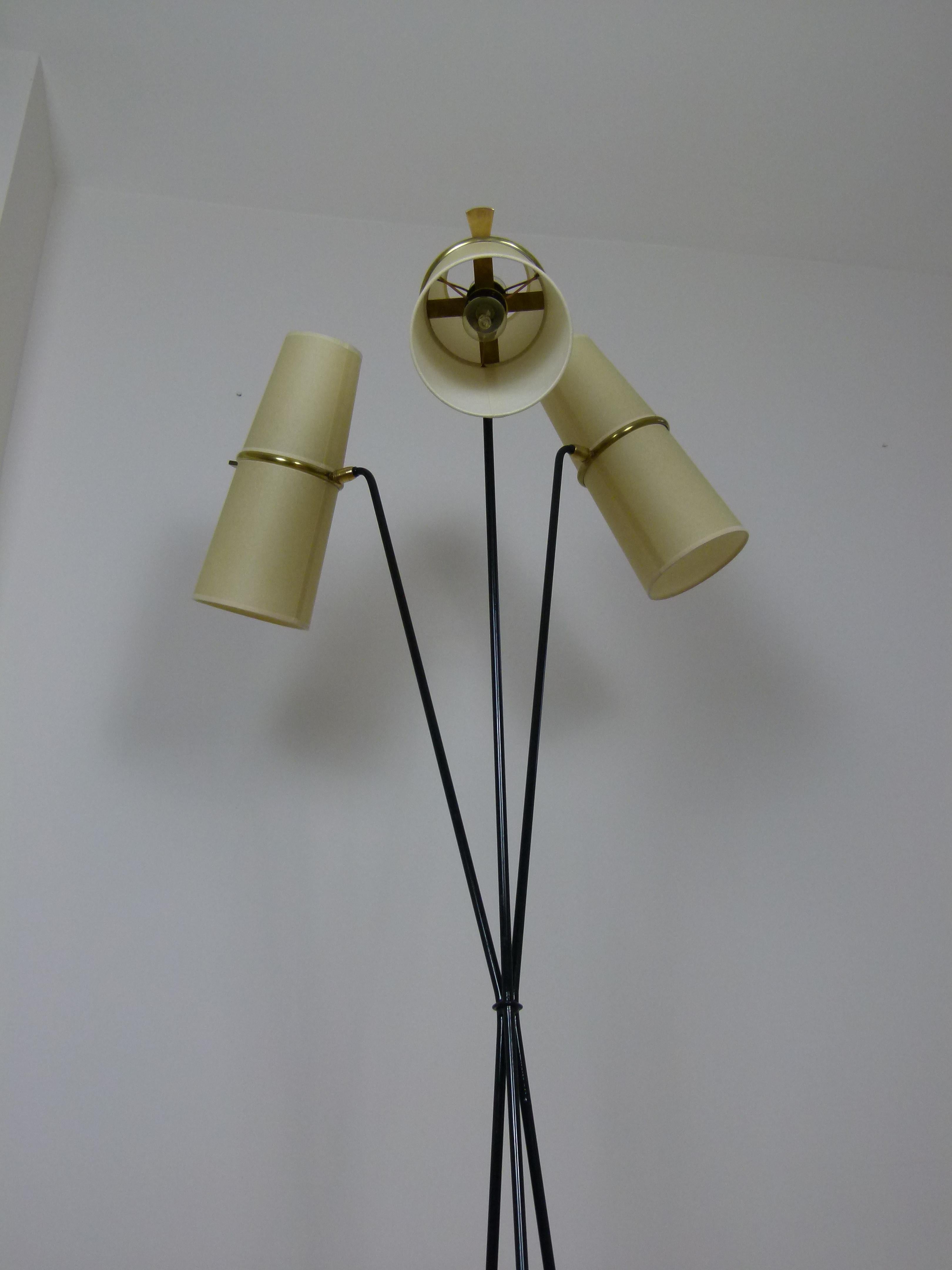 1950s Triple Lighting Floor Lamp by Maison Lunel 12