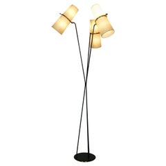 1950s Triple Lighting Floor Lamp by Maison Lunel 1950s Triple Lighting Floor Lamp by Maison Lunel