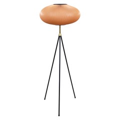 1950s Tripod Balloon-Cocoon Floor Lamp, Peach by Aro Leuchten, Western Germany