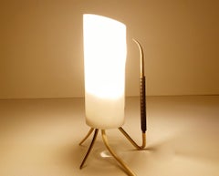 1950s Tripod Table Lamp, Stilnovo Style, Brass Lucite
