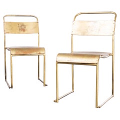 1950's Tubular Metal Gold Dining Chairs, Pair