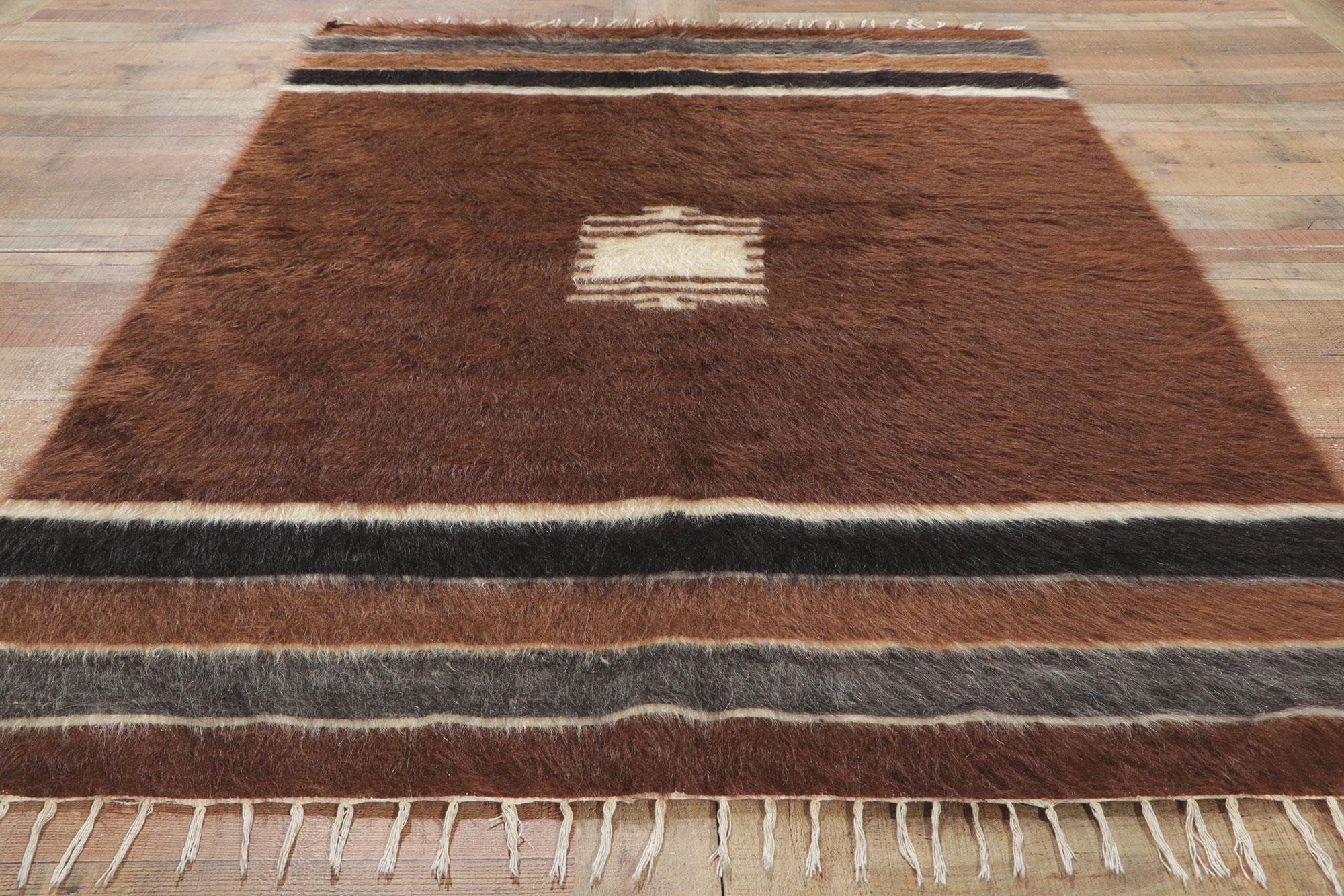 Alfombra turca de lana de angora de los años 50 con estilo moderno siglo XX en venta