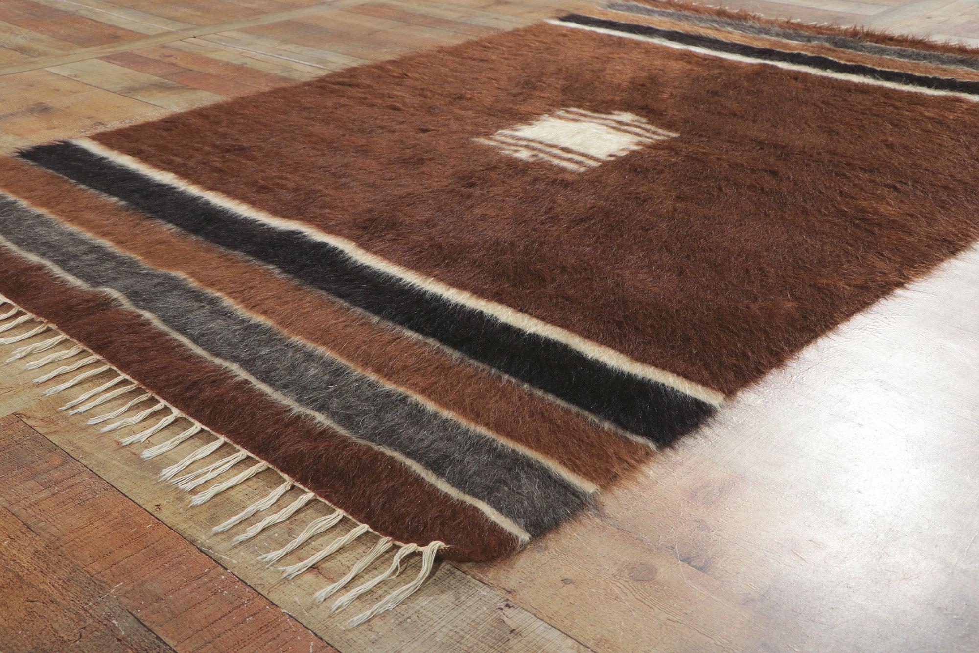 Alfombra turca de lana de angora de los años 50 con estilo moderno Angora en venta
