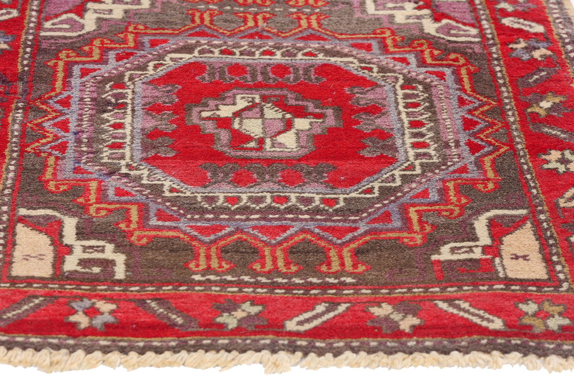 Hand-Knotted 1950’s Turkish Bergama Carpet with Traditional Style For Sale