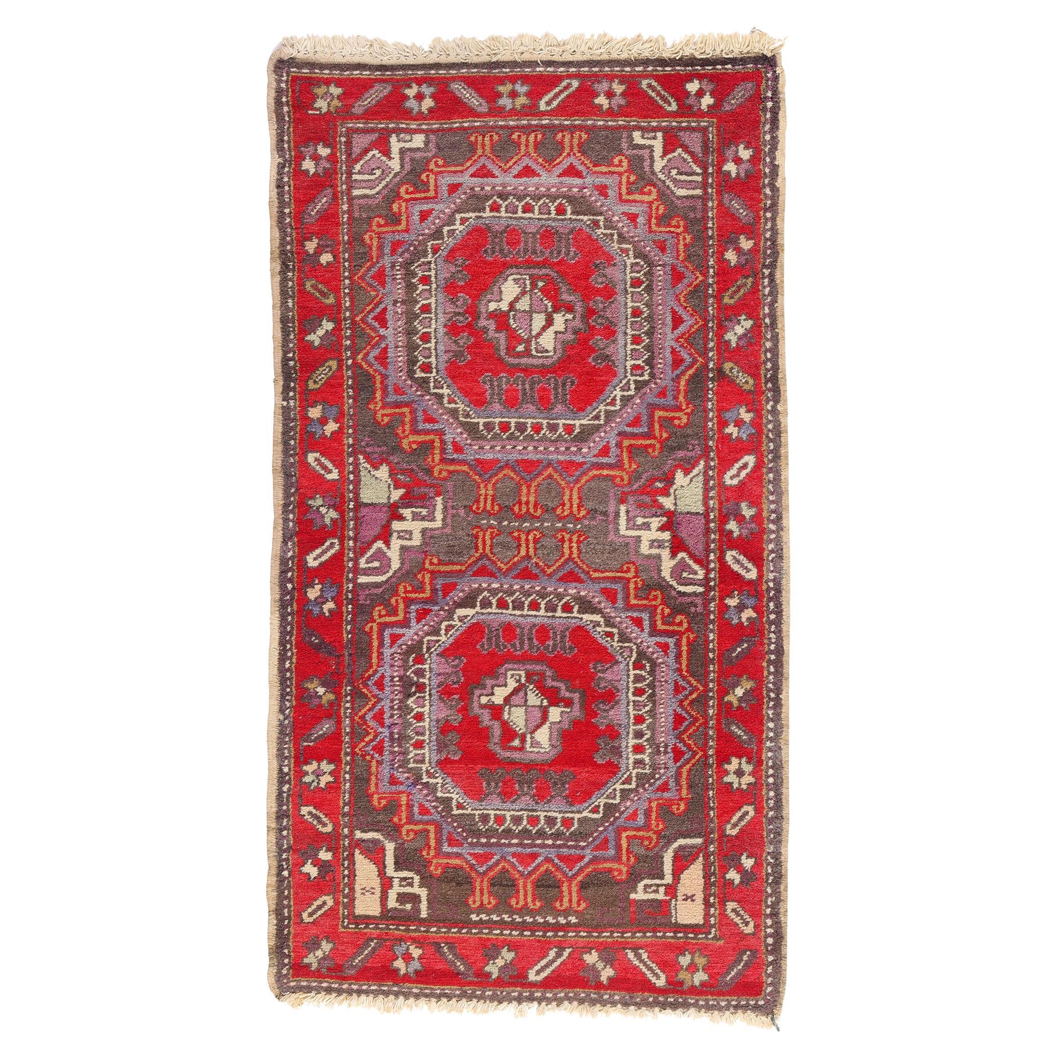 1950’s Turkish Bergama Carpet with Traditional Style