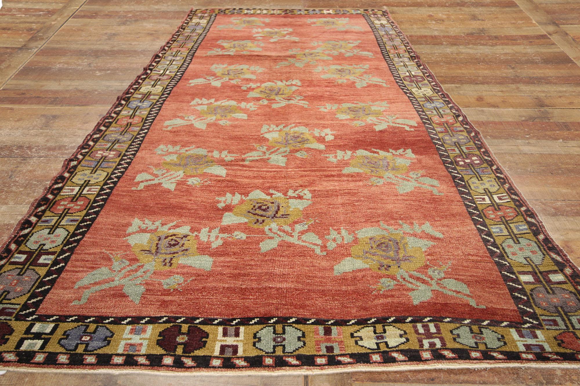 Alfombra turca Oushak de 1950 de estilo tradicional 1