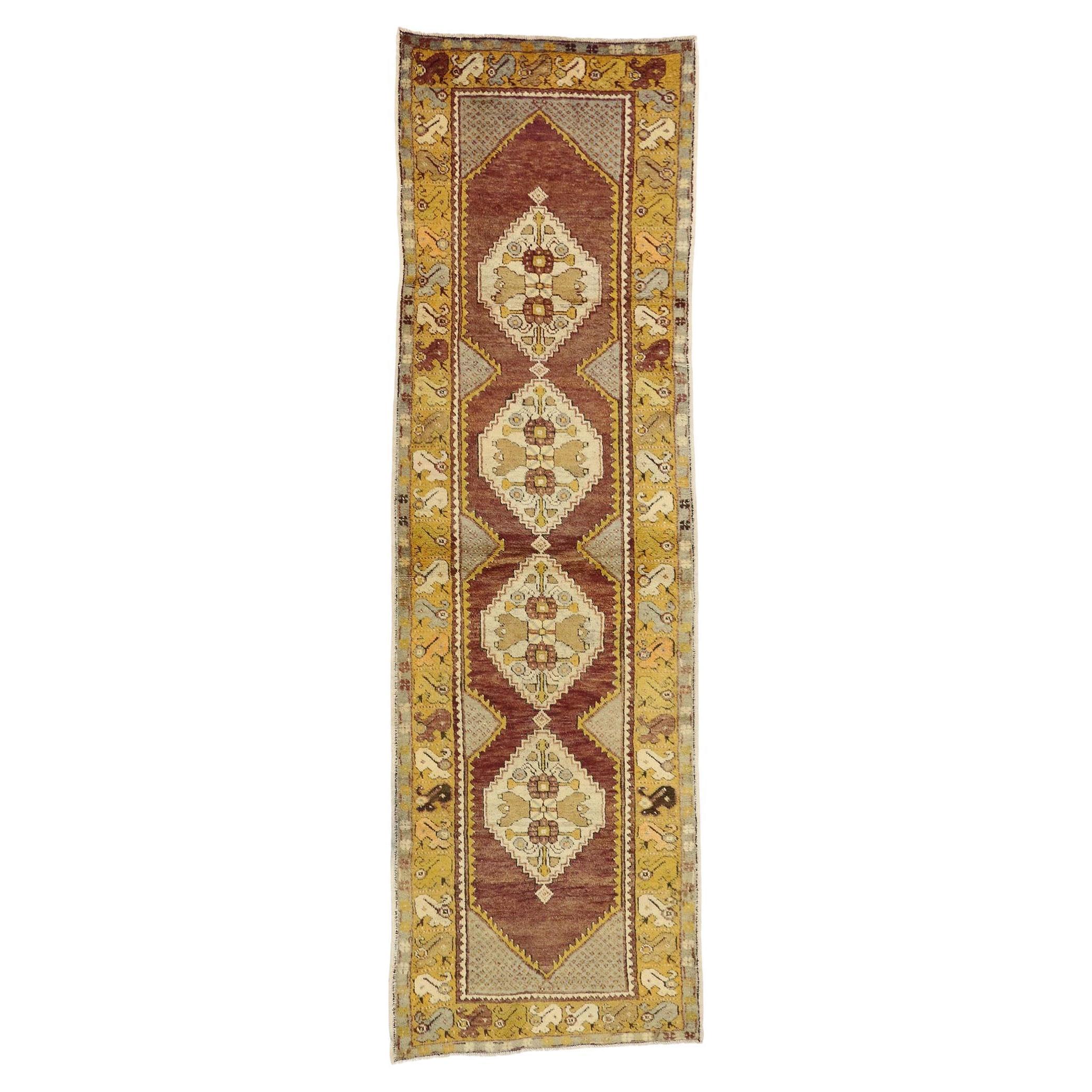 1950's Turkish Oushak Rug with Modern Style