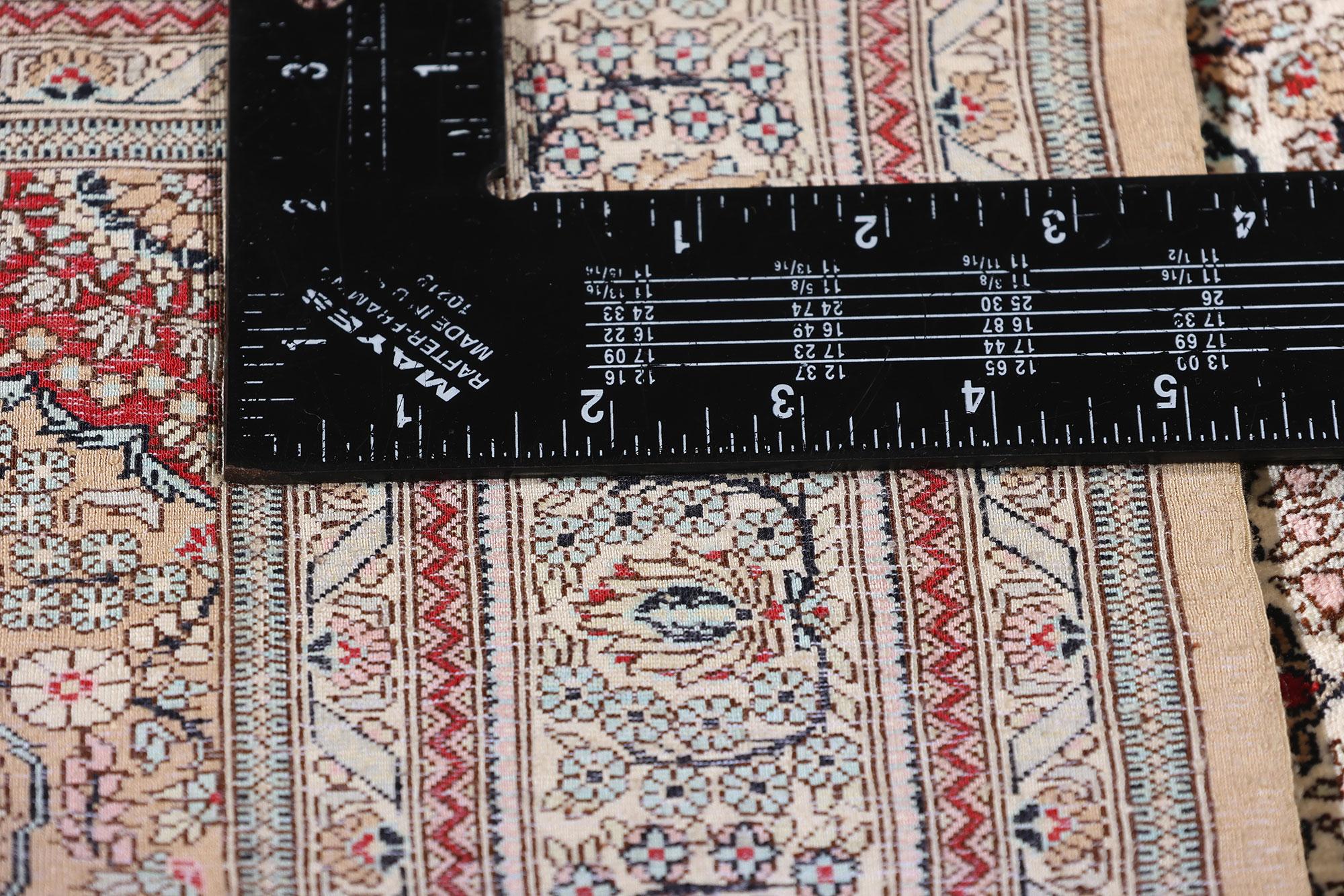 20th Century 1950's Turkish Silk Hereke Carpet with Traditional Style For Sale