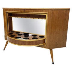 1950s turnable corner bar and bookshell