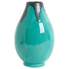 1950s Turquoise Ceramic Vase by Jerome Massier