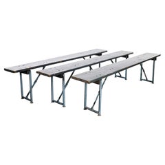 1950’s Turquoise Ex Air Force French Folding Bench