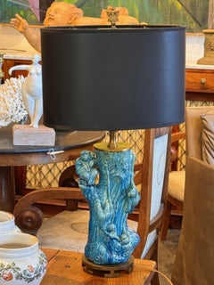 1950s Turquoise Monkey Lamp
