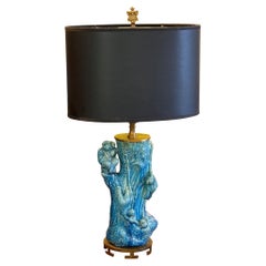1950s Turquoise Monkey Lamp