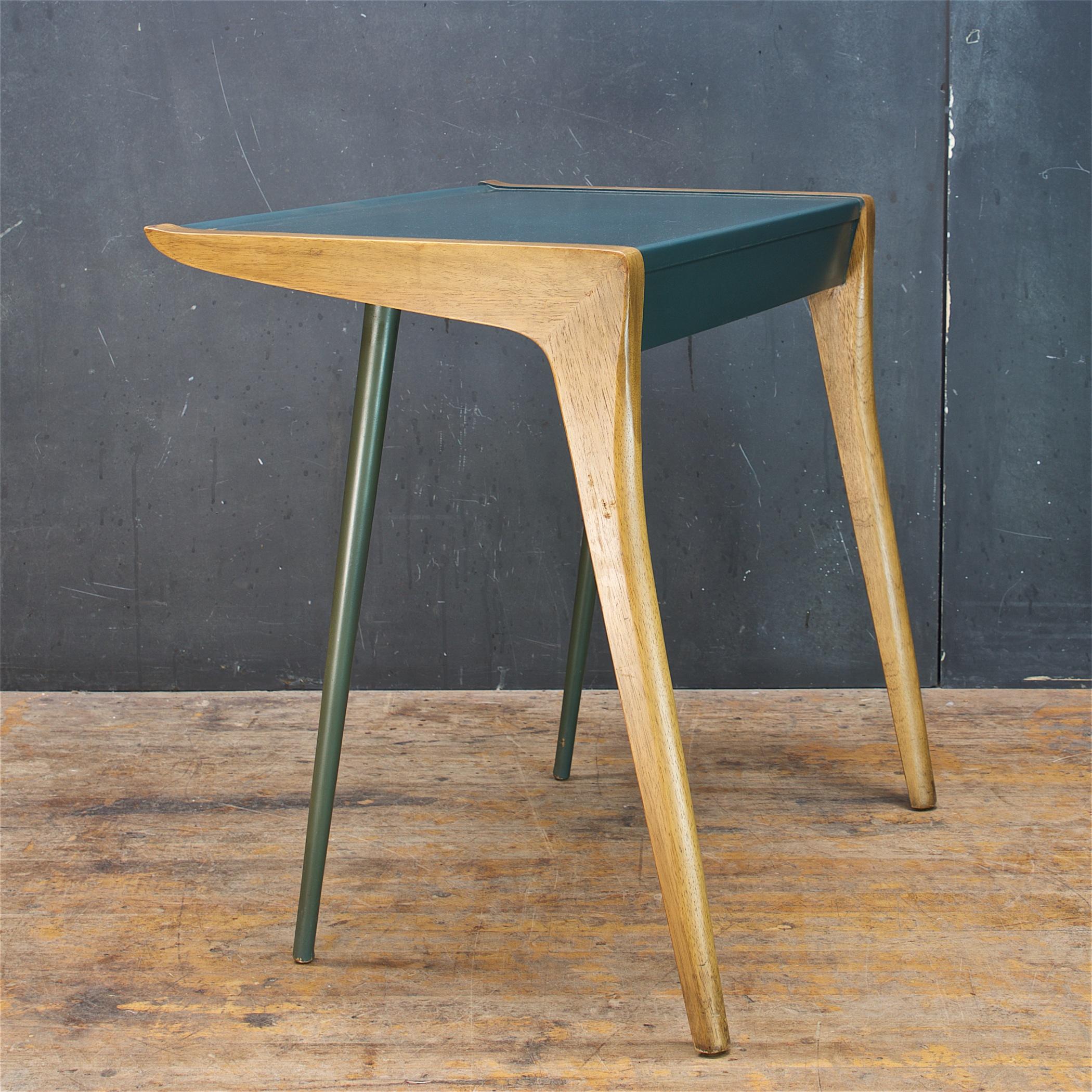 American Entryway Table Van Koert Model NºK74-4 Turquoise Boomerang Vintage Mid-Century