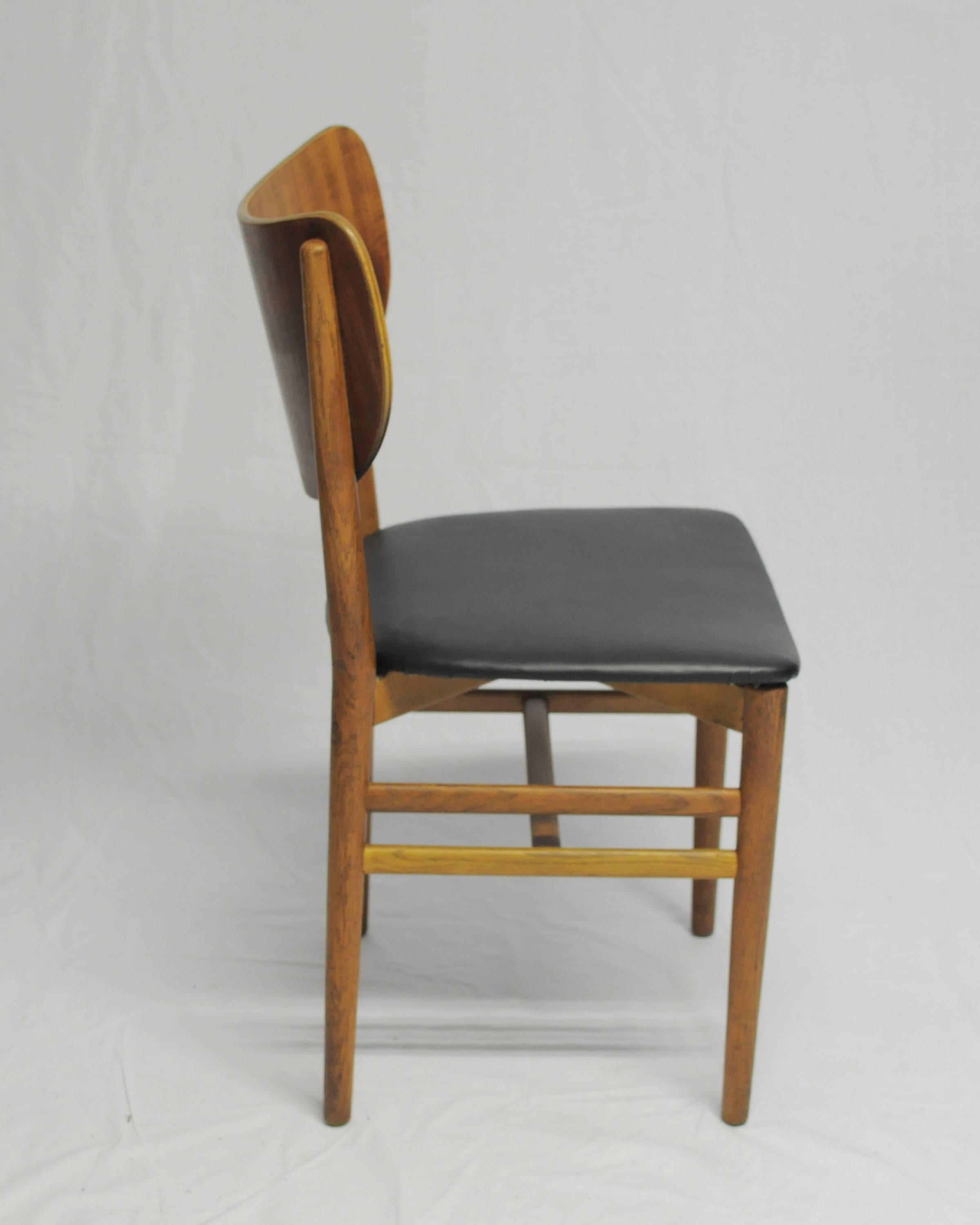 1950s Twelve Niels Koppel Dining Chairs in Teak and Oak by Slagelse Møbelfabrik 2