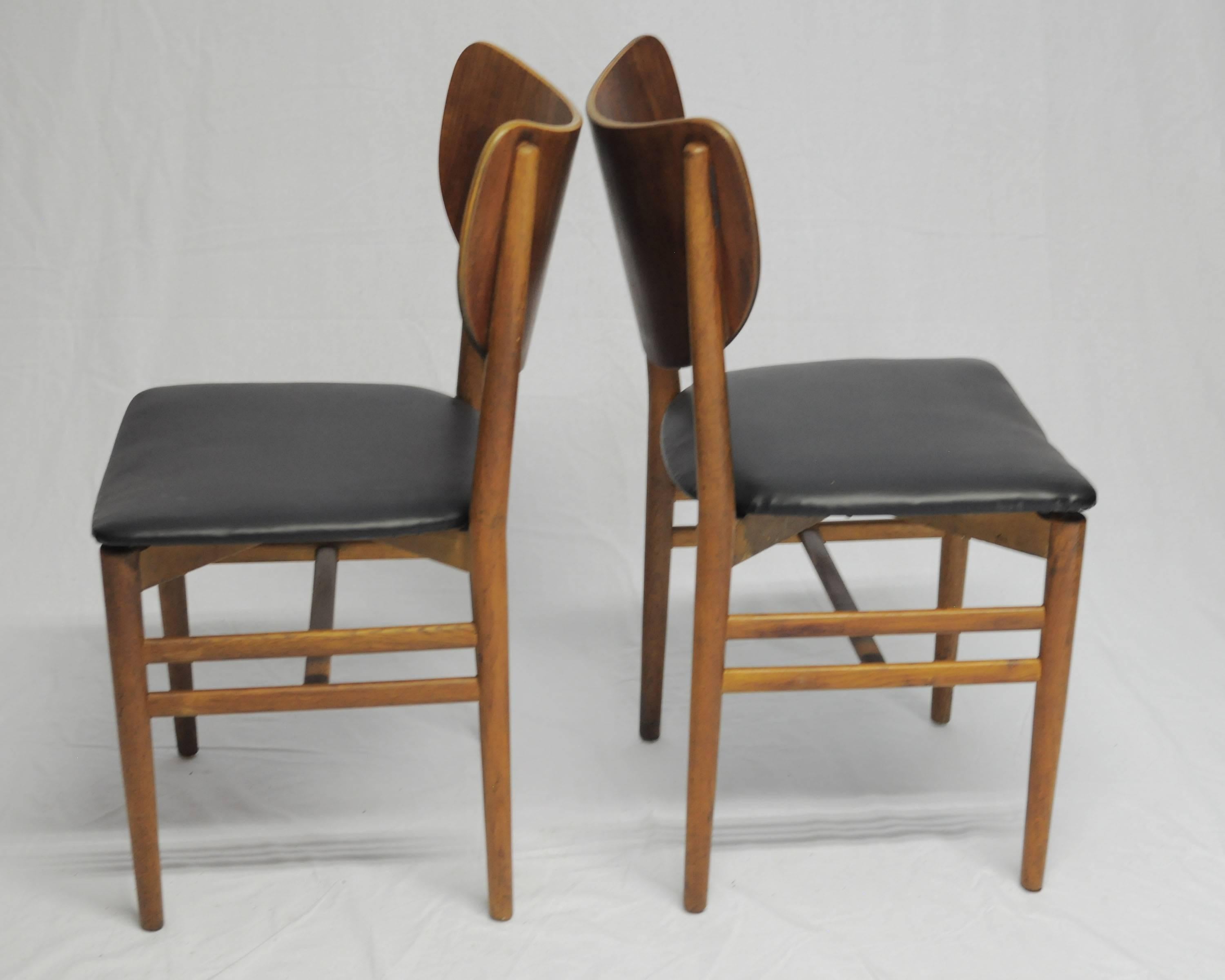 1950s Twelve Niels Koppel Dining Chairs in Teak and Oak by Slagelse Møbelfabrik 3