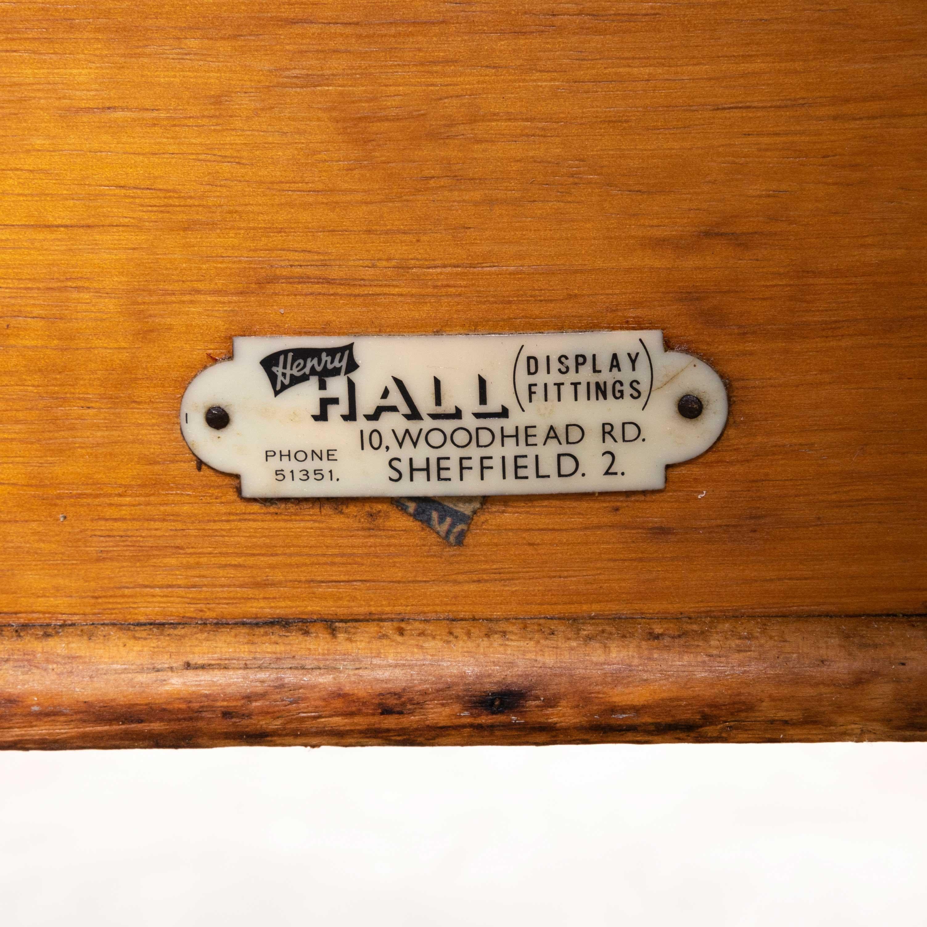 1950s Twenty Drawer Glass Haberdashery Shop Counter In Good Condition In Hook, Hampshire