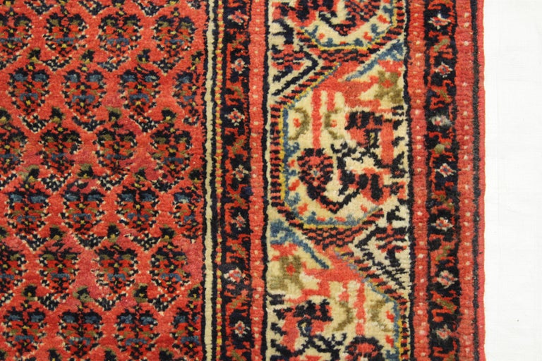 1950s Twin Antique Persian Rug Featuring a “Boteh’ Field in Saraband ...