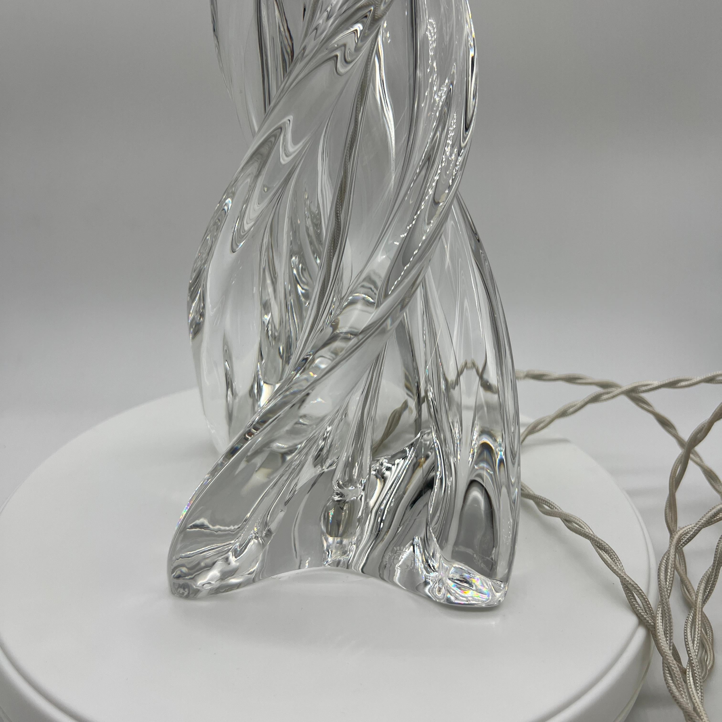 1950's Twisted Glass Tischlampe von Sèvres Frankreich im Angebot 5