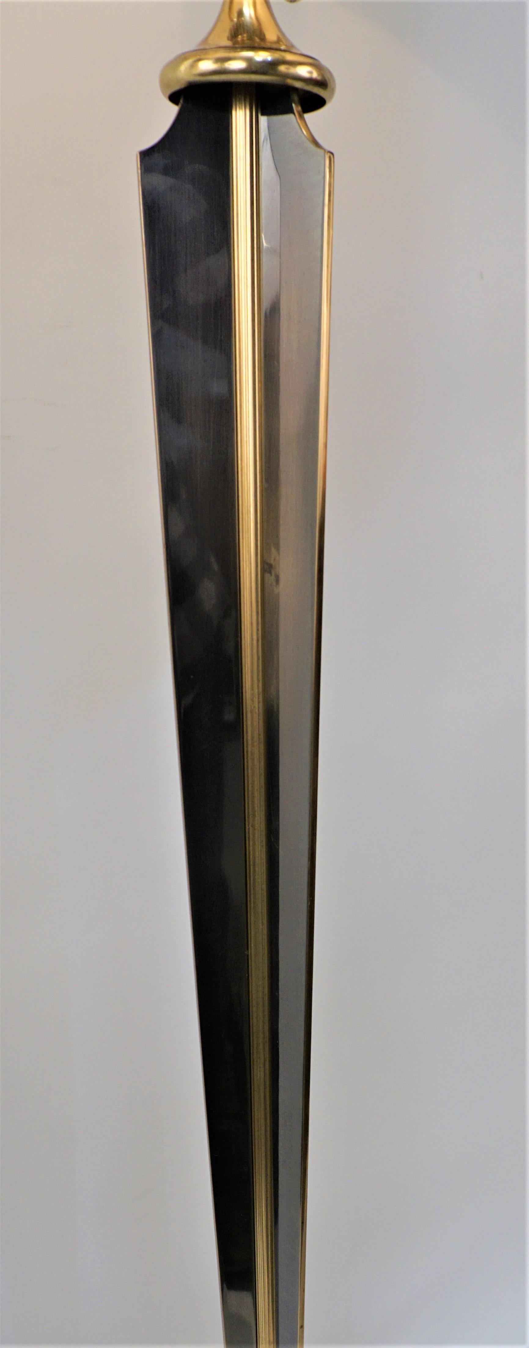 Bronze Lampadaire à trois lumières en bronze bicolore des années 1950 en vente