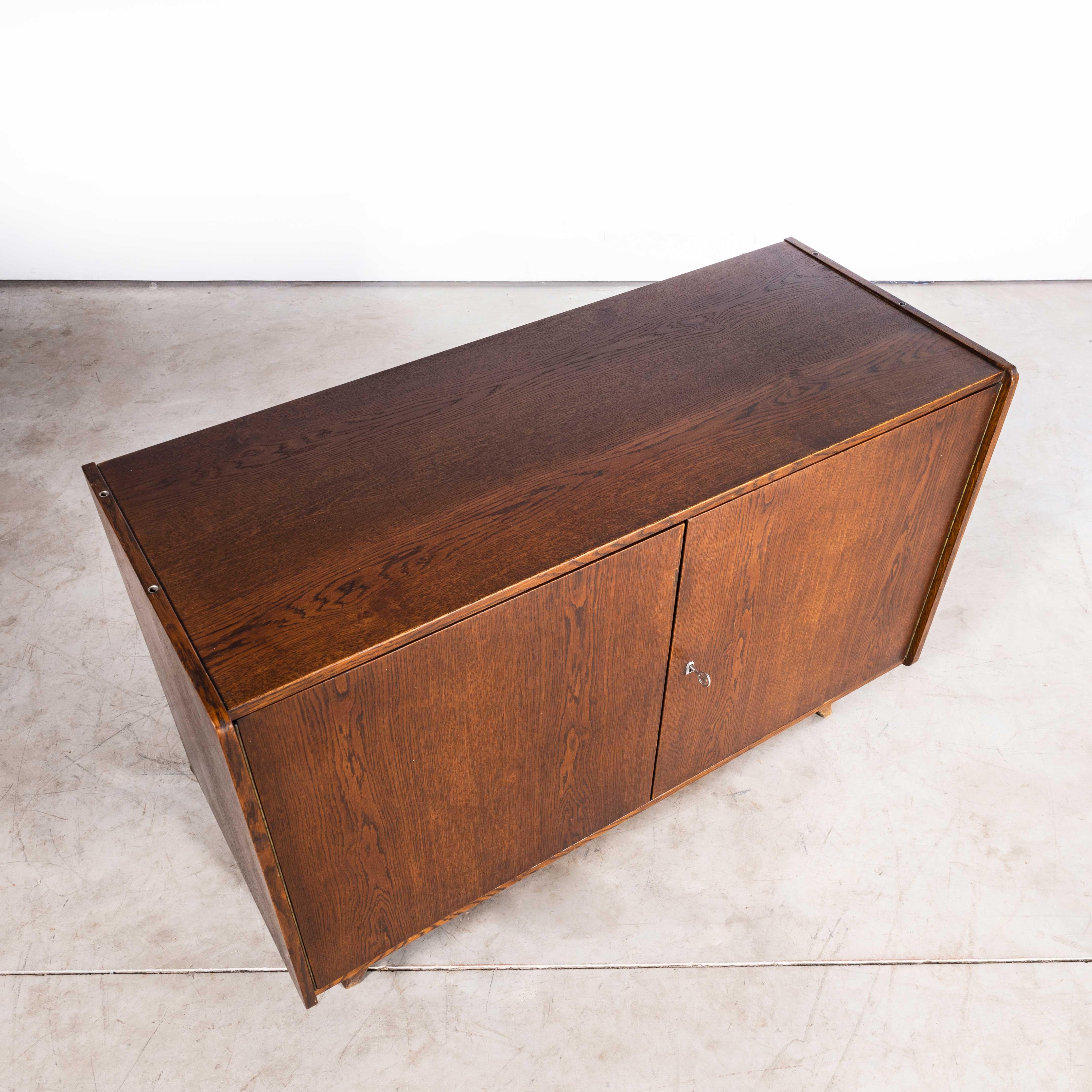 1950s Two Door Dark Walnut Cabinet by Jiri Jiroutek for Interieur Praha In Good Condition For Sale In Hook, Hampshire