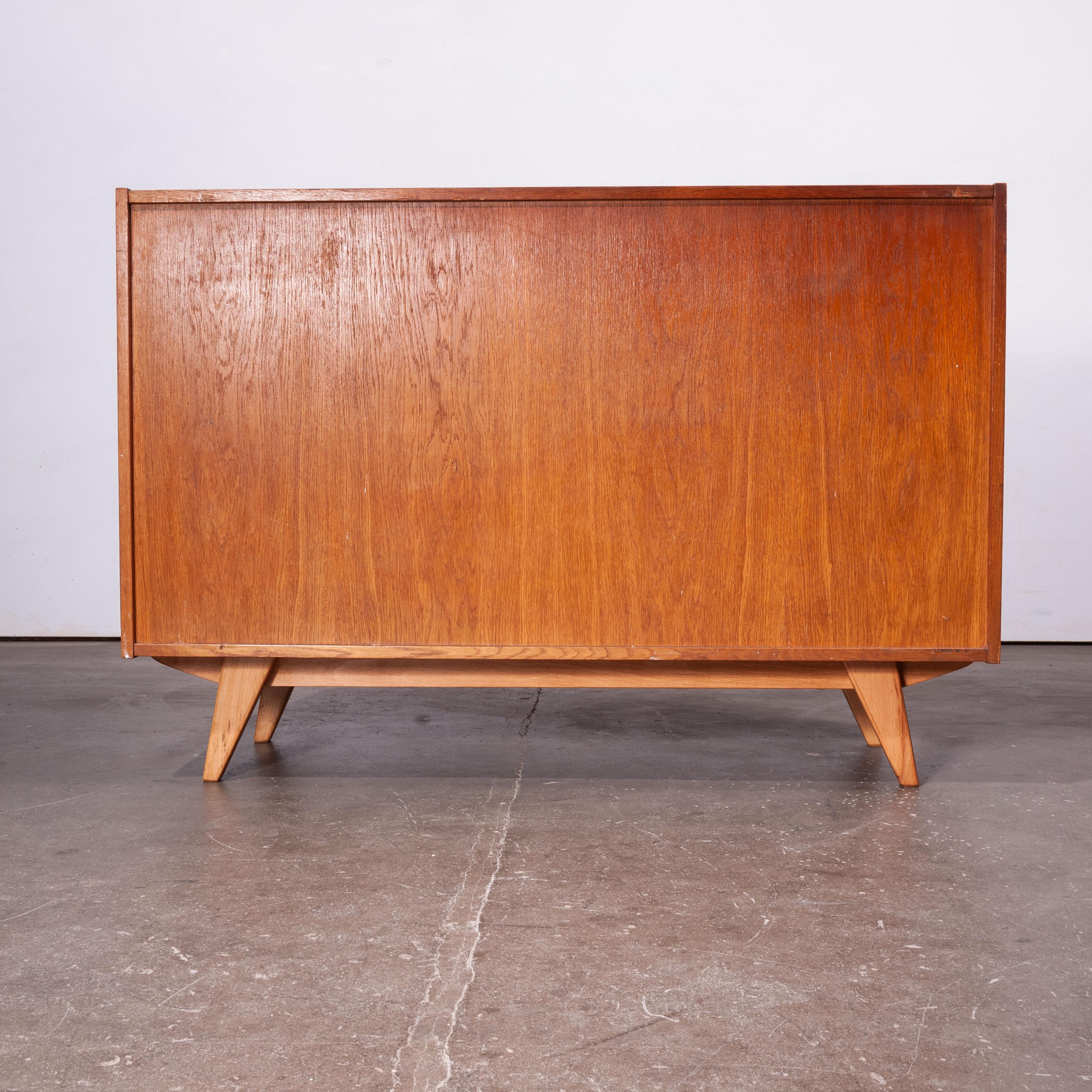 1950s Two-Door Oak Cabinet by Jiri Jiroutek for Interieur Praha In Good Condition In Hook, Hampshire