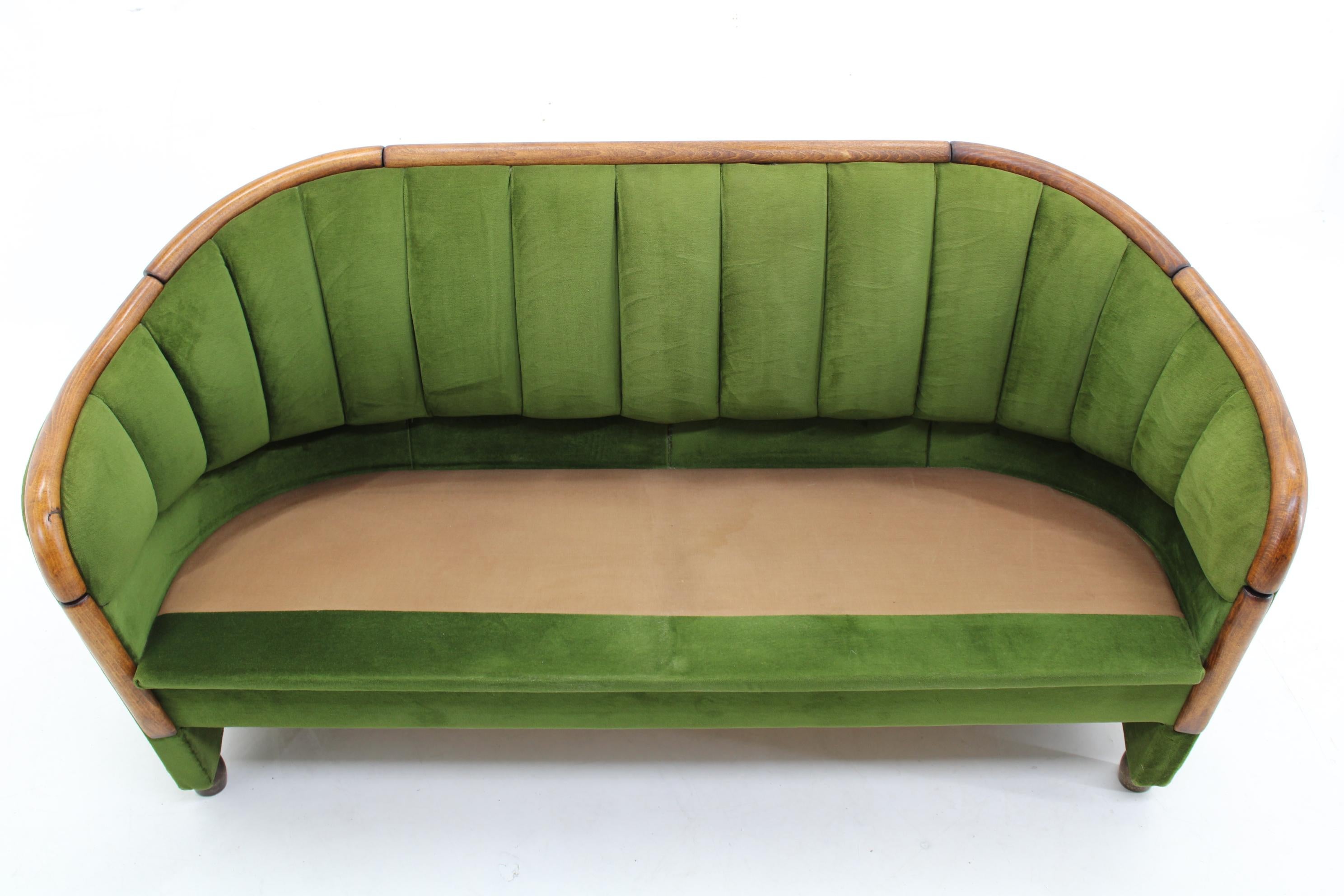 Zweisitzer-Sofa im Stil von Gio Ponti aus den 1950er Jahren, Tschechoslowakei 1