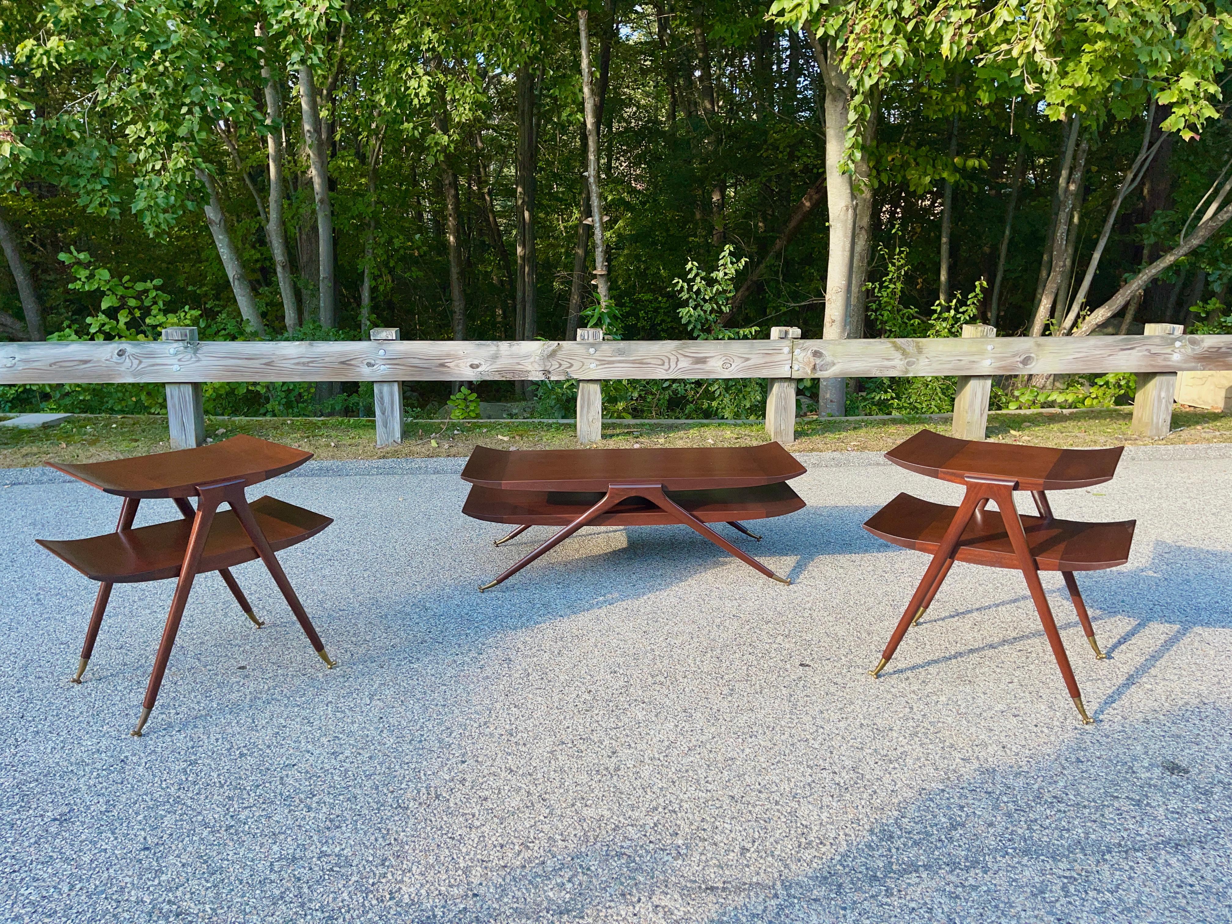 Table Cocktail Tables à deux niveaux des années 50 dans le style d'Ico Parisi en vente 3