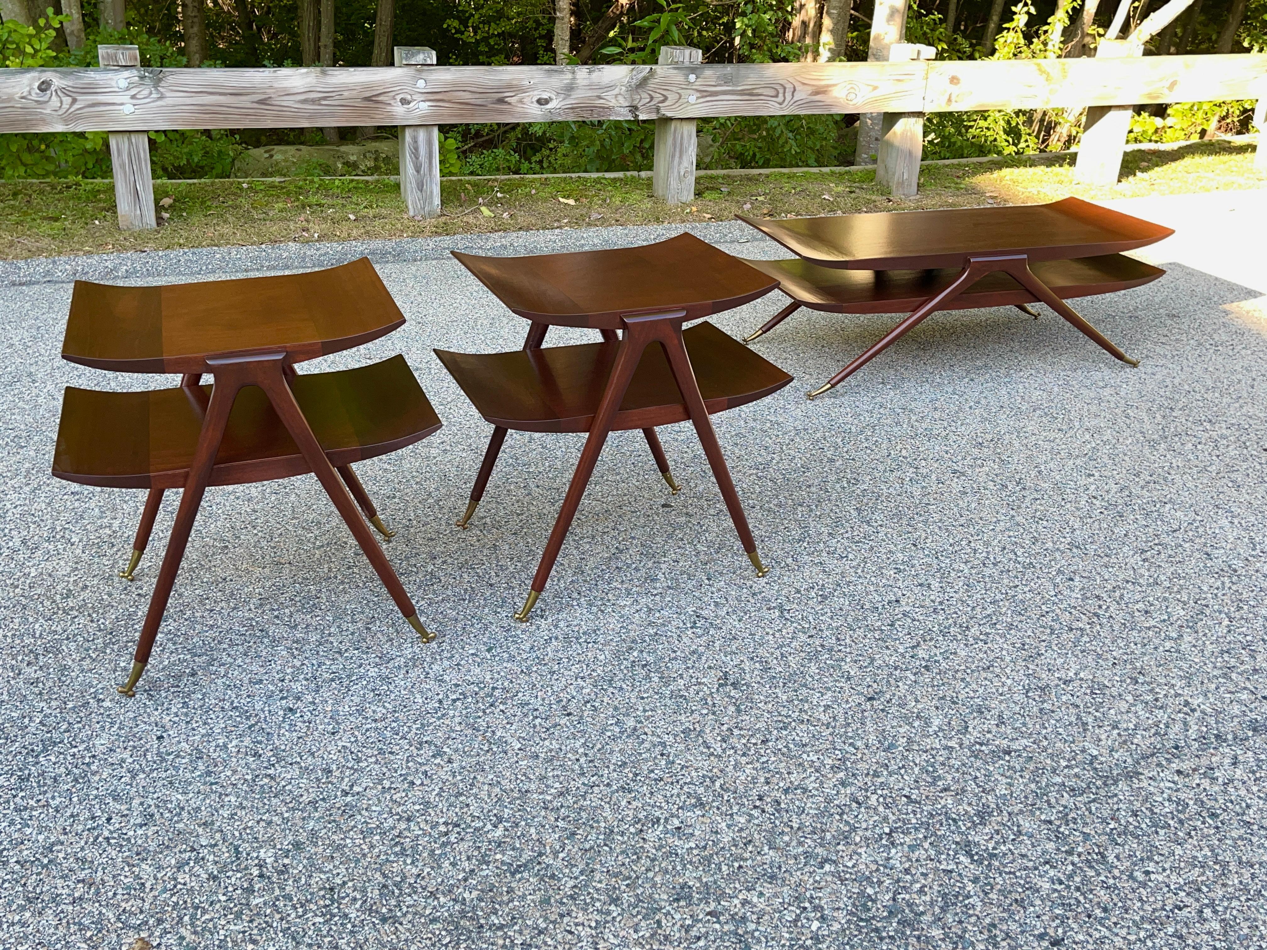 1950's Two Tier Cocktail Table in Style of Ico Parisi For Sale 6