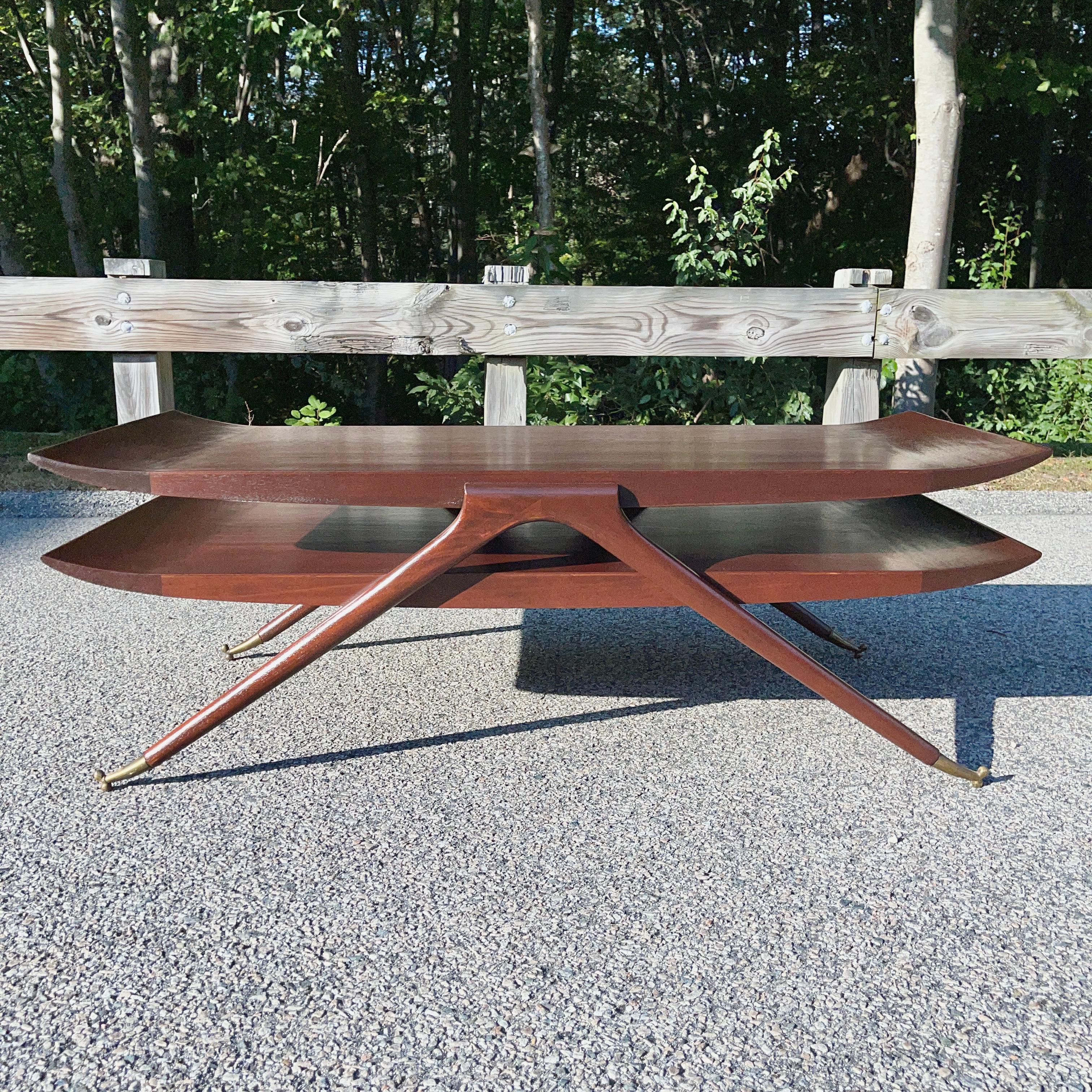 American 1950's Two Tier Cocktail Table in Style of Ico Parisi For Sale