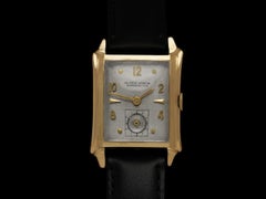 Orologio Ulysse Nardin Midsize in oro 14K del 1950 con cassa scolpita - Scatola e etichetta