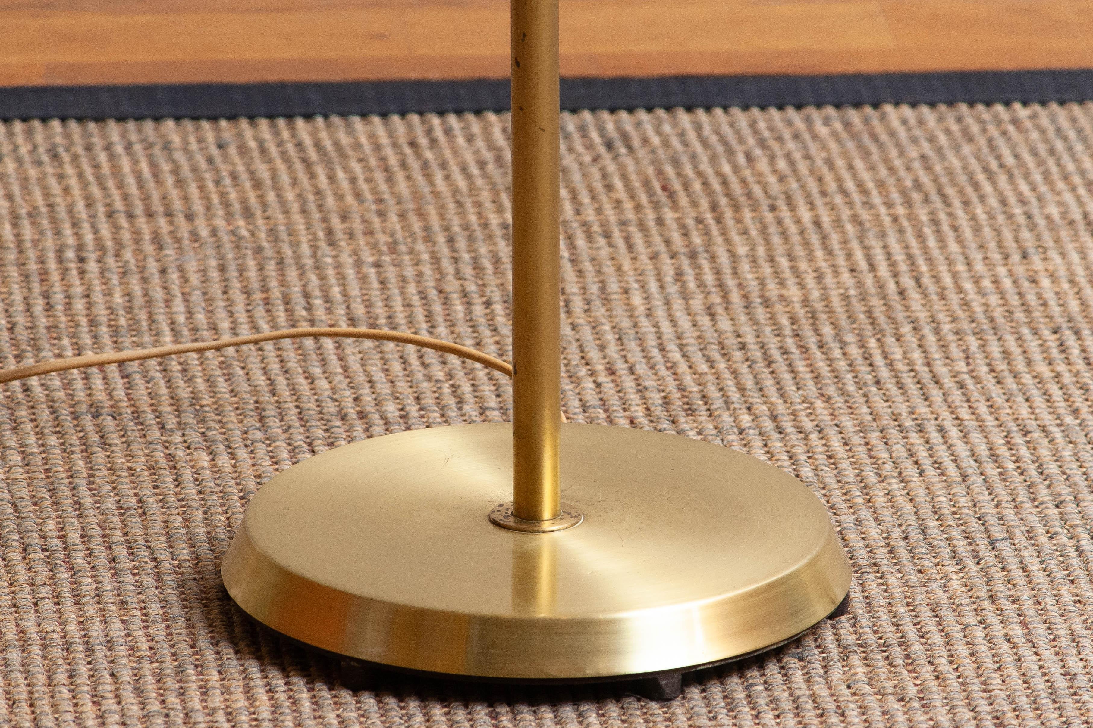 Swedish 1950s, Up-Light Floor Lamp in Brass and Metal by Fagerhults Belysning, Sweden