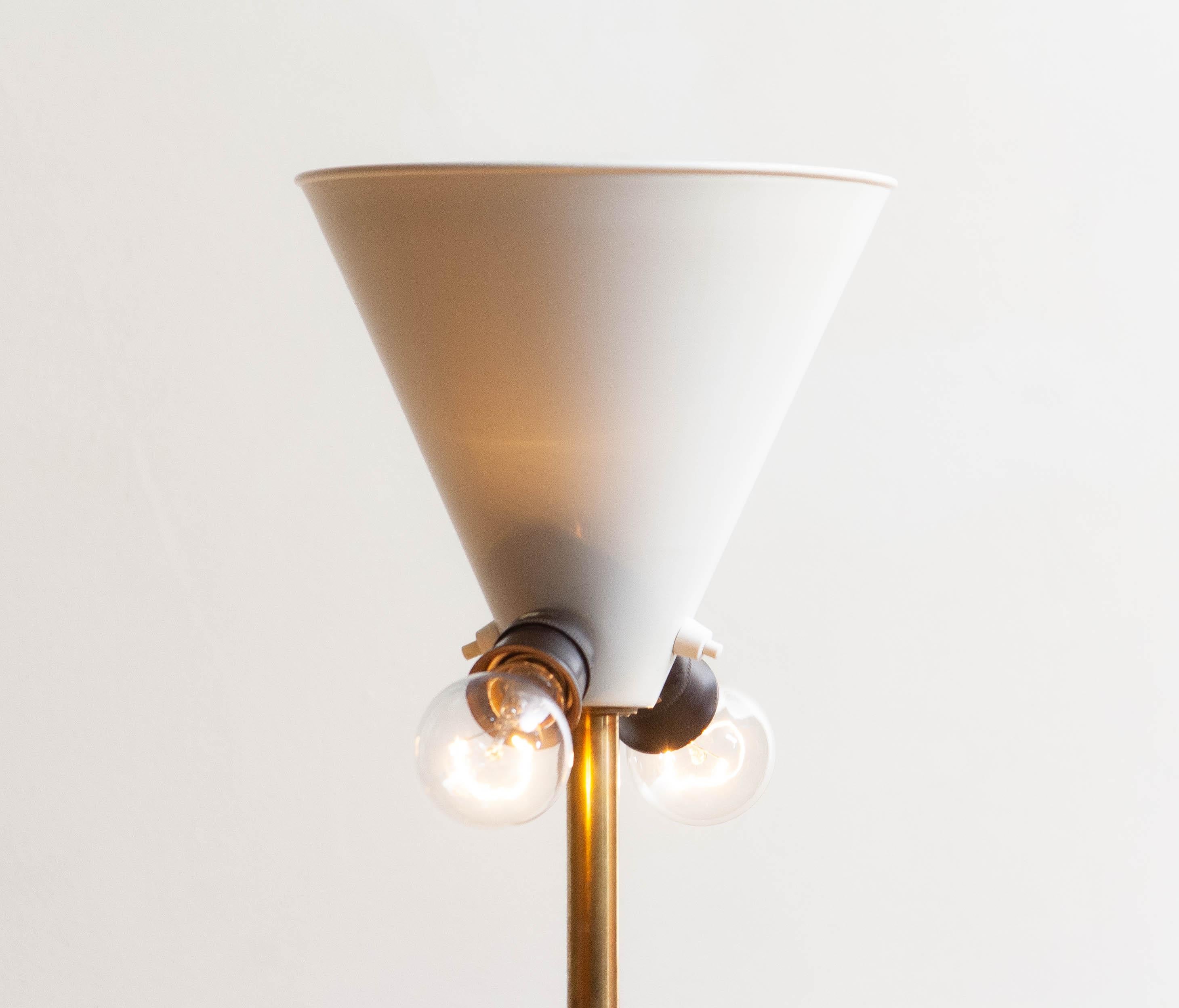 1950s, Up-Light Floor Lamp in Brass and Metal by Fagerhults Belysning, Sweden In Good Condition In Silvolde, Gelderland
