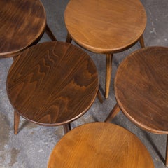 1950s Upcycled Baumann Stools Set of Ten