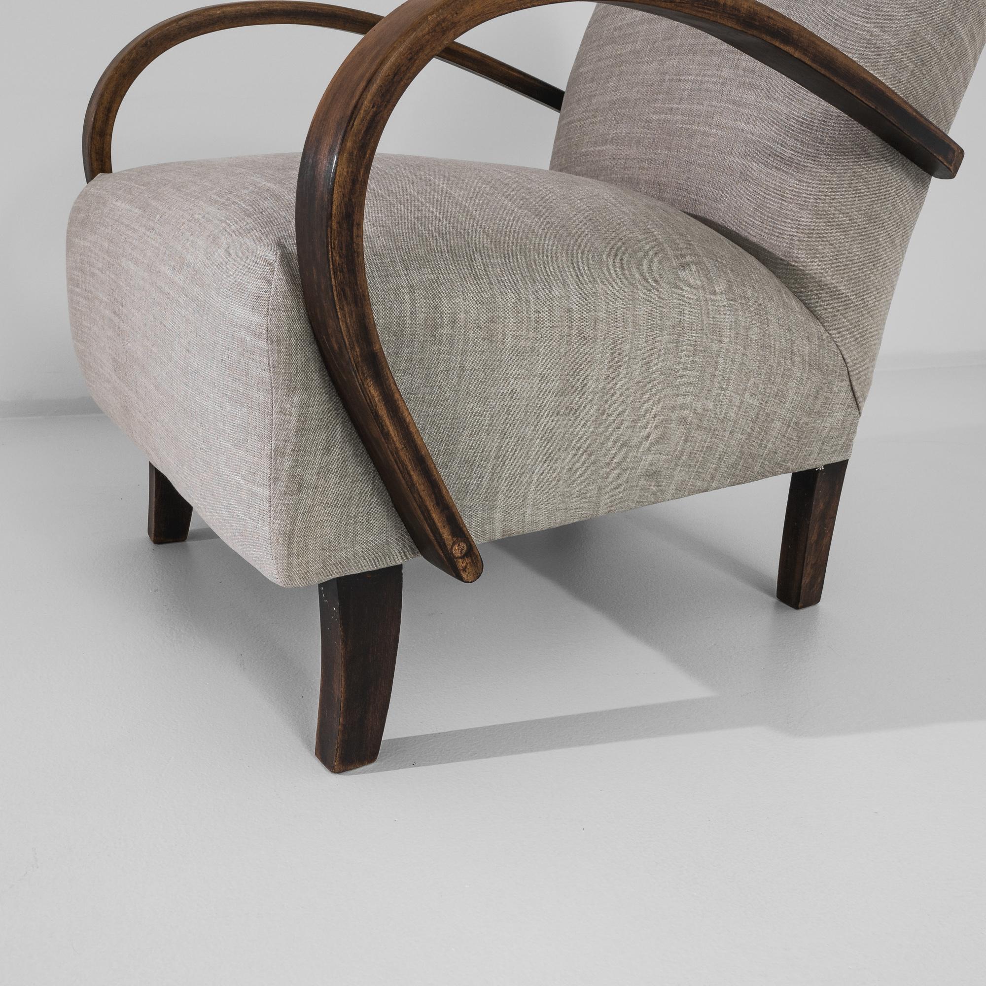 Mid-20th Century 1950s, Upholstered Armchairs by Jindrich Halabala, Pair