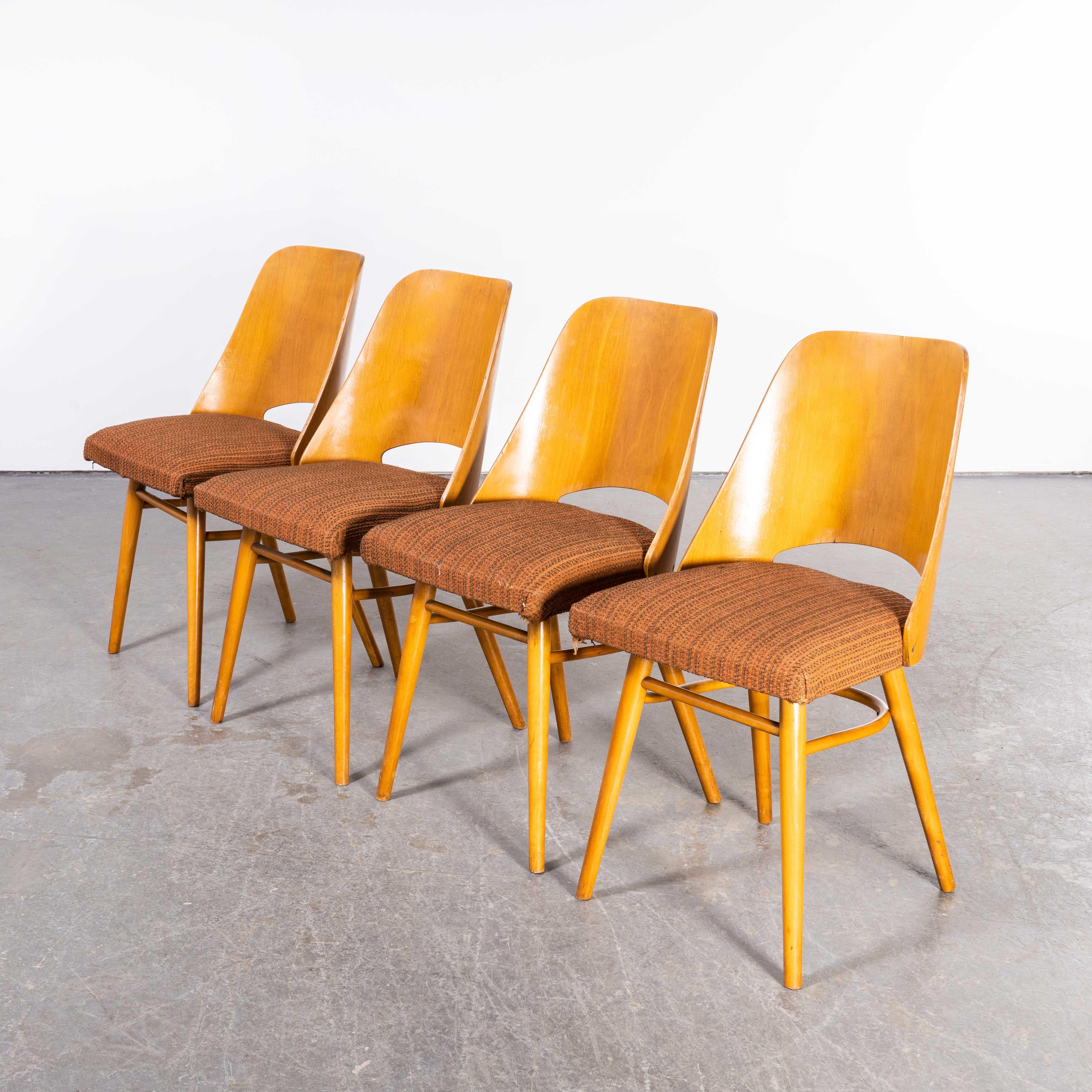 1950's Upholstered Thon Dining Chairs By Radomir Hoffman - Set Of Four (1879) 2