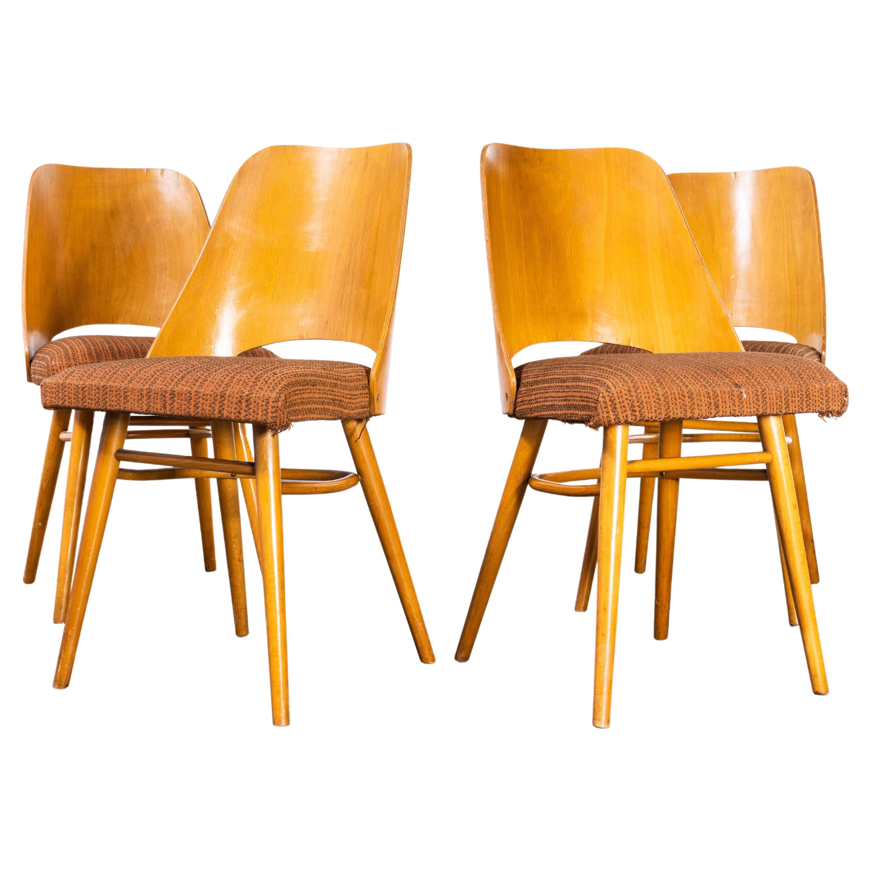 1950's Upholstered Thon Dining Chairs By Radomir Hoffman - Set Of Four (1879)