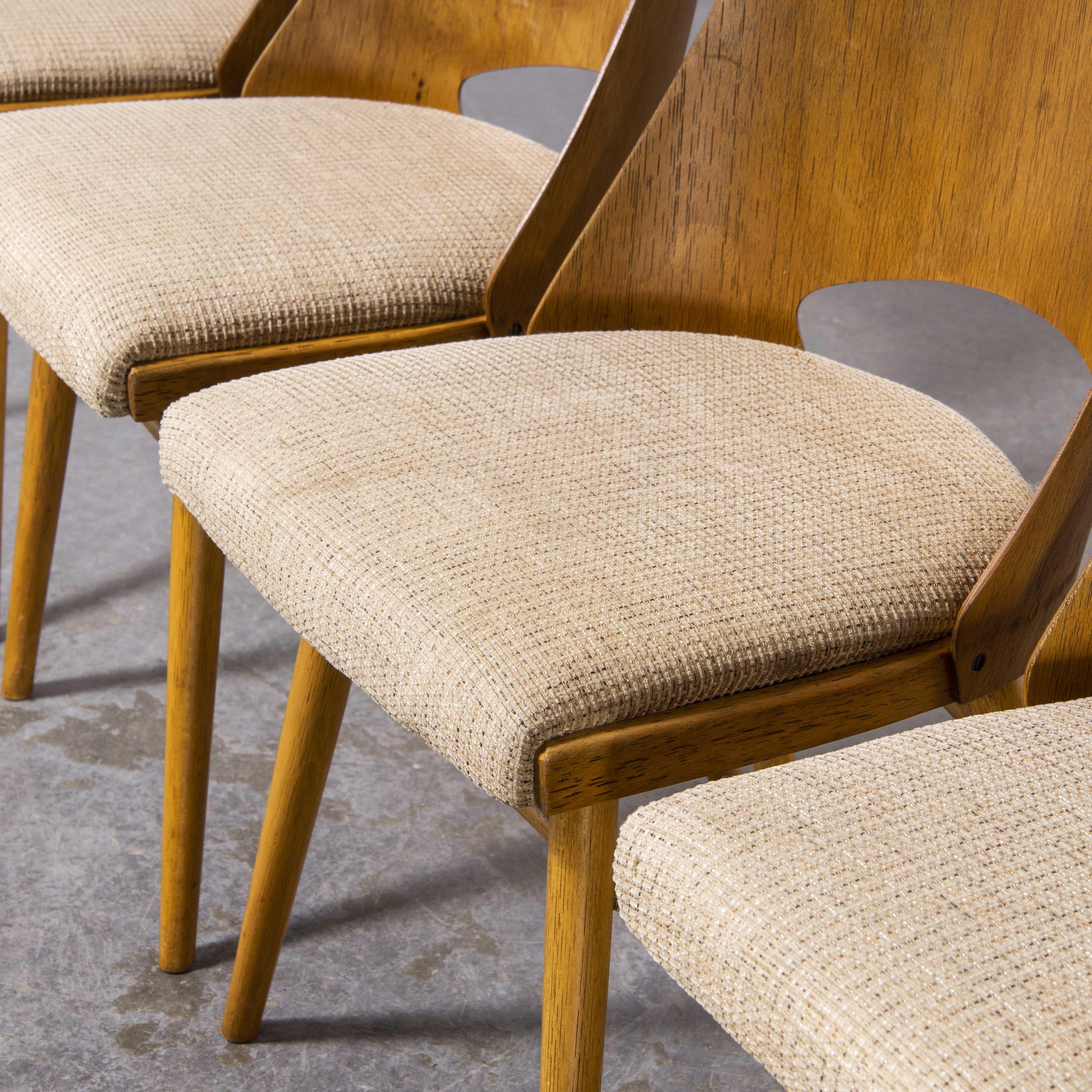 1950's Upholstered Thon Dining Chairs by Radomir Hoffman, Set of Four 5