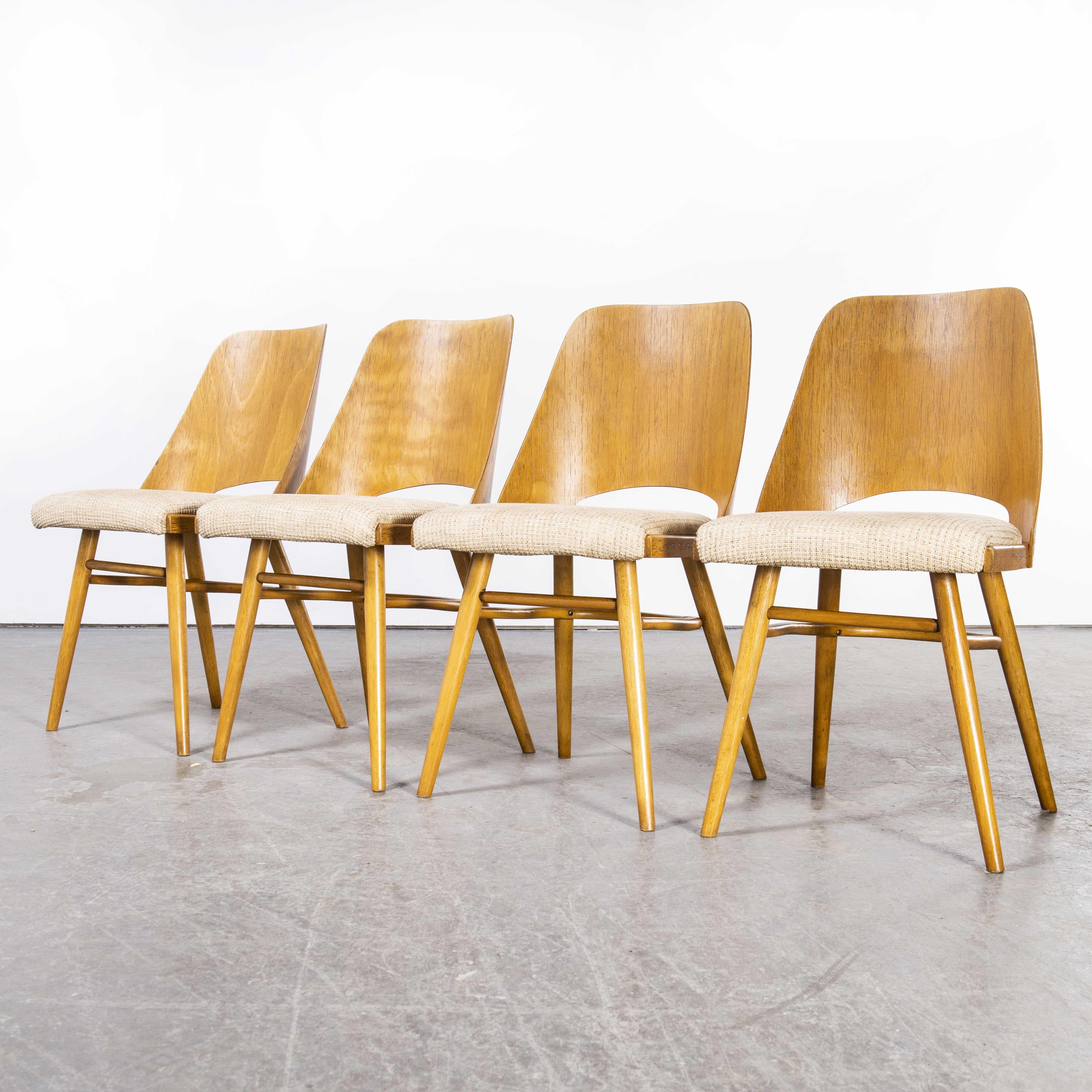 1950's Upholstered Thon Dining Chairs by Radomir Hoffman, Set of Four 2