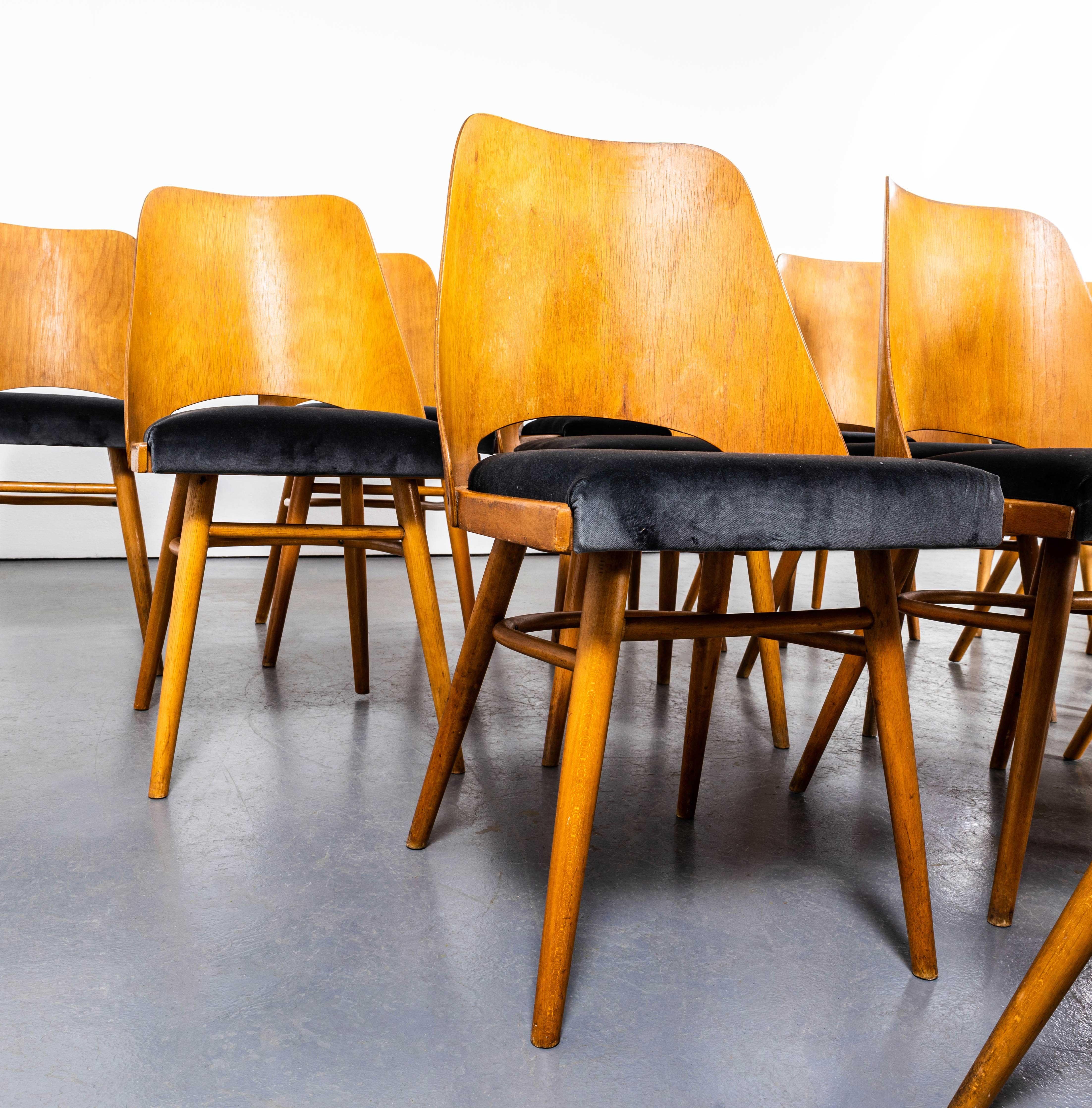 1950's Upholstered Ton Dining Chairs By Radomir Hoffman - Good Quantity Availabl In Good Condition In Hook, Hampshire