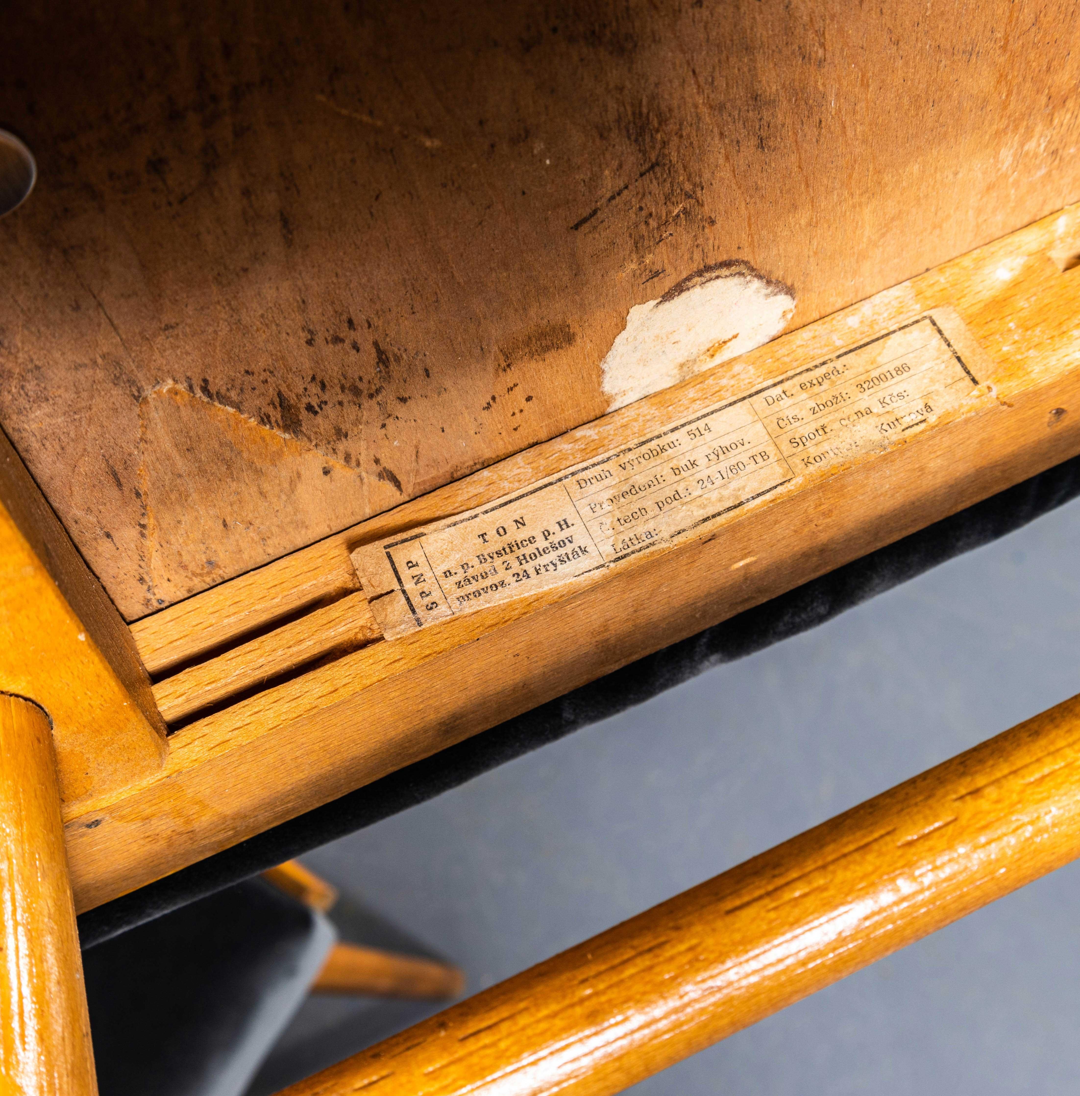 Upholstery 1950's Upholstered Ton Dining Chairs By Radomir Hoffman - Good Quantity Availabl