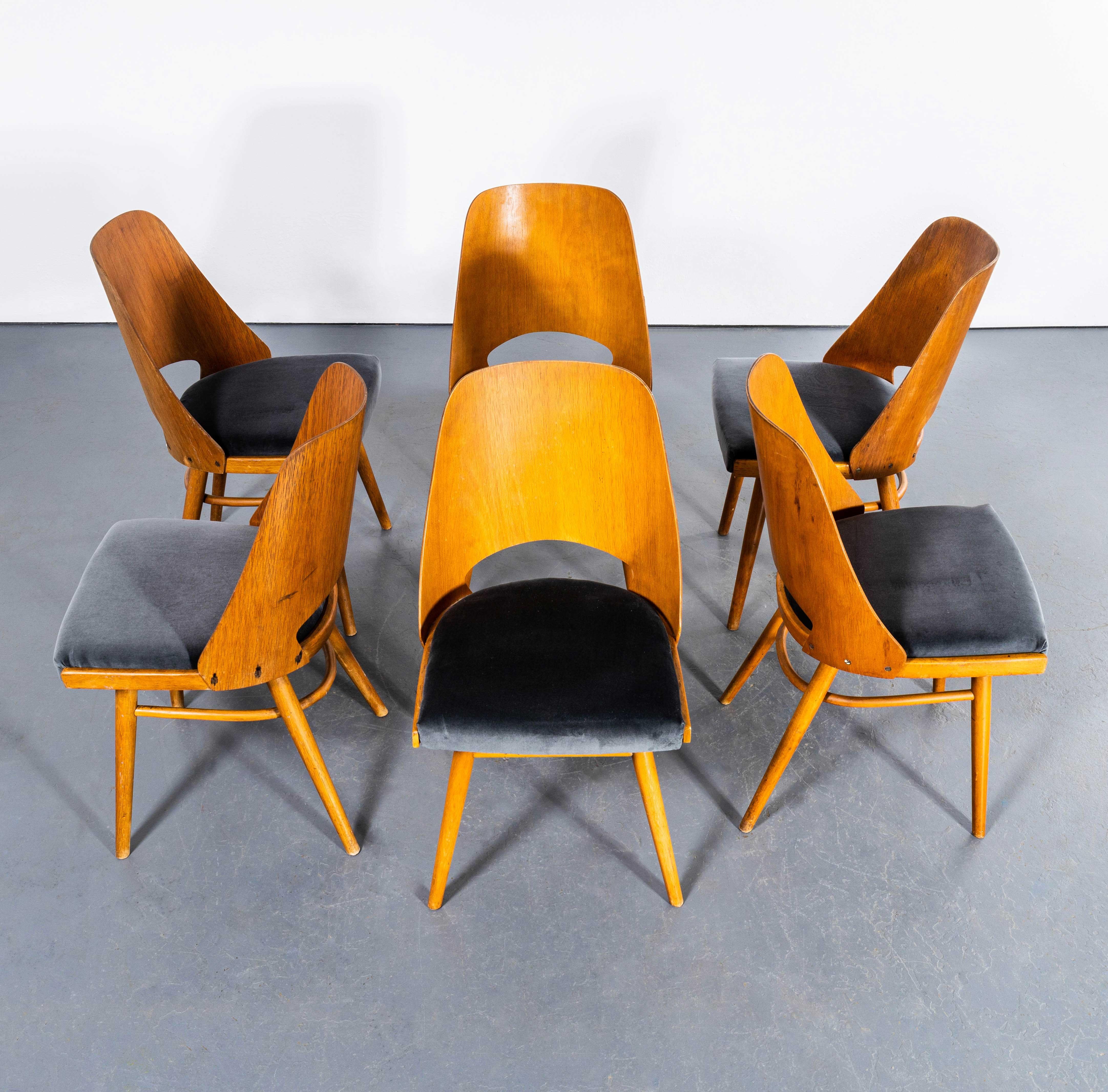 1950's Upholstered Ton Dining Chairs By Radomir Hoffman - Good Quantity Availabl 1
