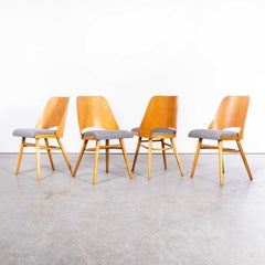 1950s Upholstered Ton Dining Chairs by Radomir Hoffman, Set of Four