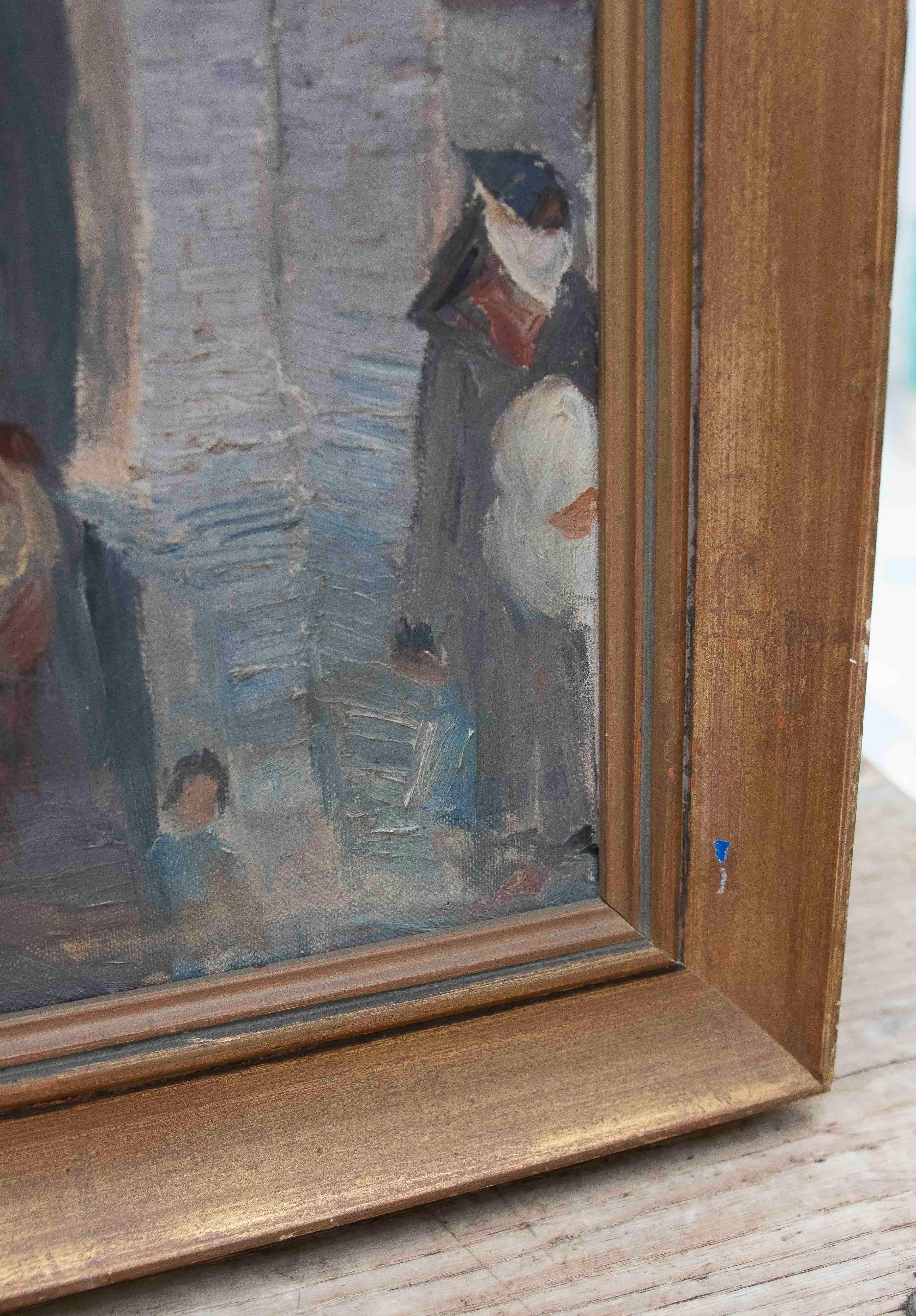 1950s Urban Scene Under an Arch on a Street in an Eastern North African City For Sale 1