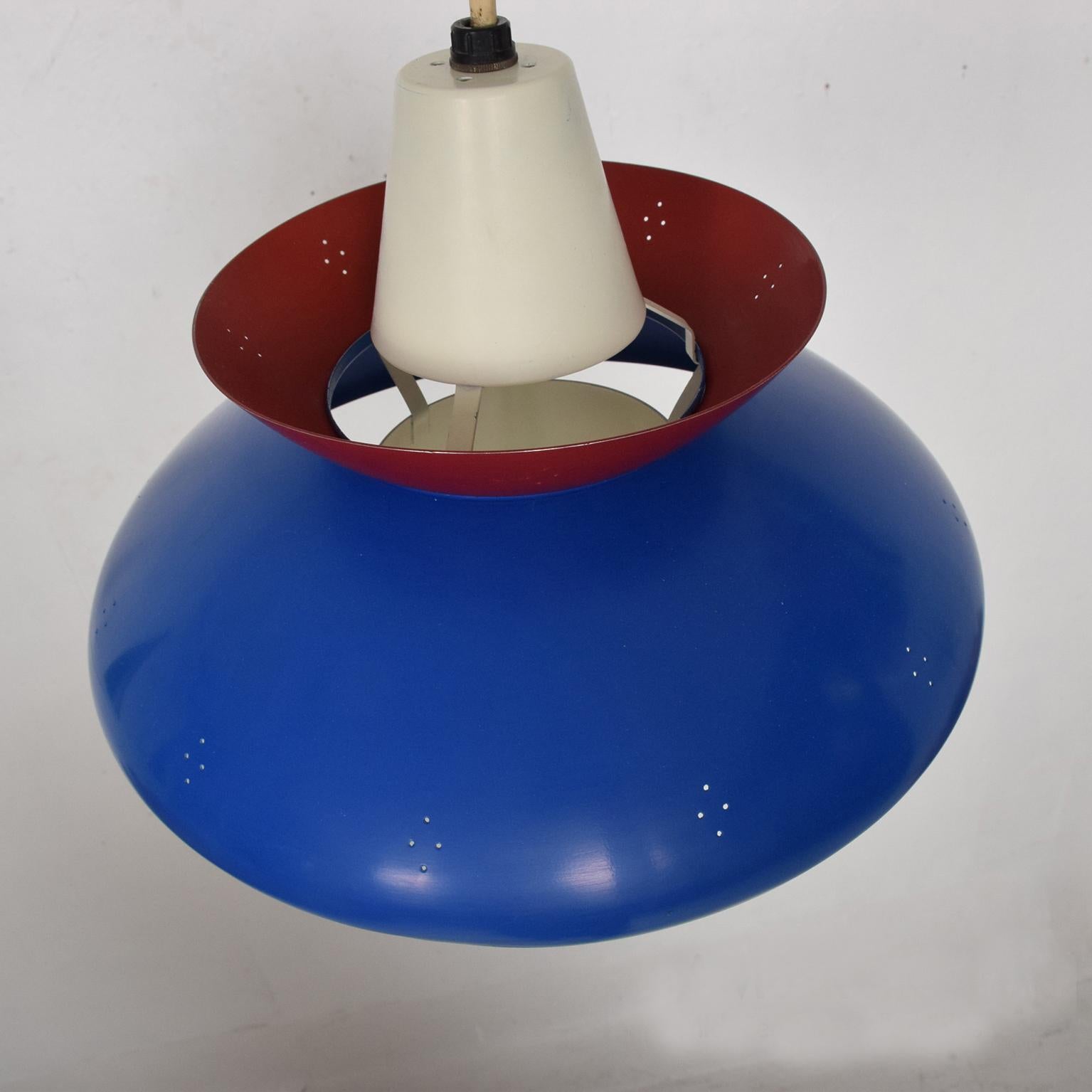 Mid-20th Century 1950s USA Patriotic Pendant Light Mid-Century Modern Red White and Blue Lamp
