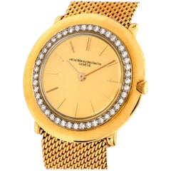 1950er Jahre Vacheron & Constantin Diamant-Uhr aus 18 Karat Gold mit Struktur