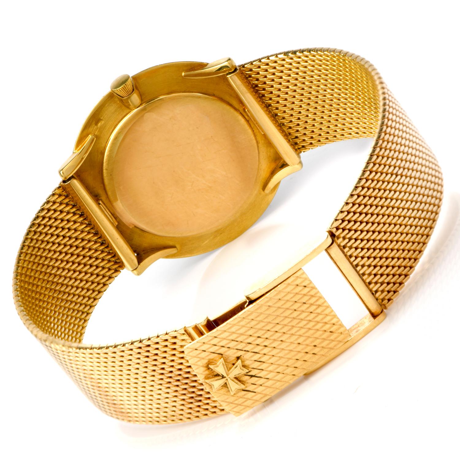 1950er Jahre Vacheron & Constantin Diamant-Uhr aus 18 Karat Gold mit Struktur im Zustand „Hervorragend“ in Miami, FL