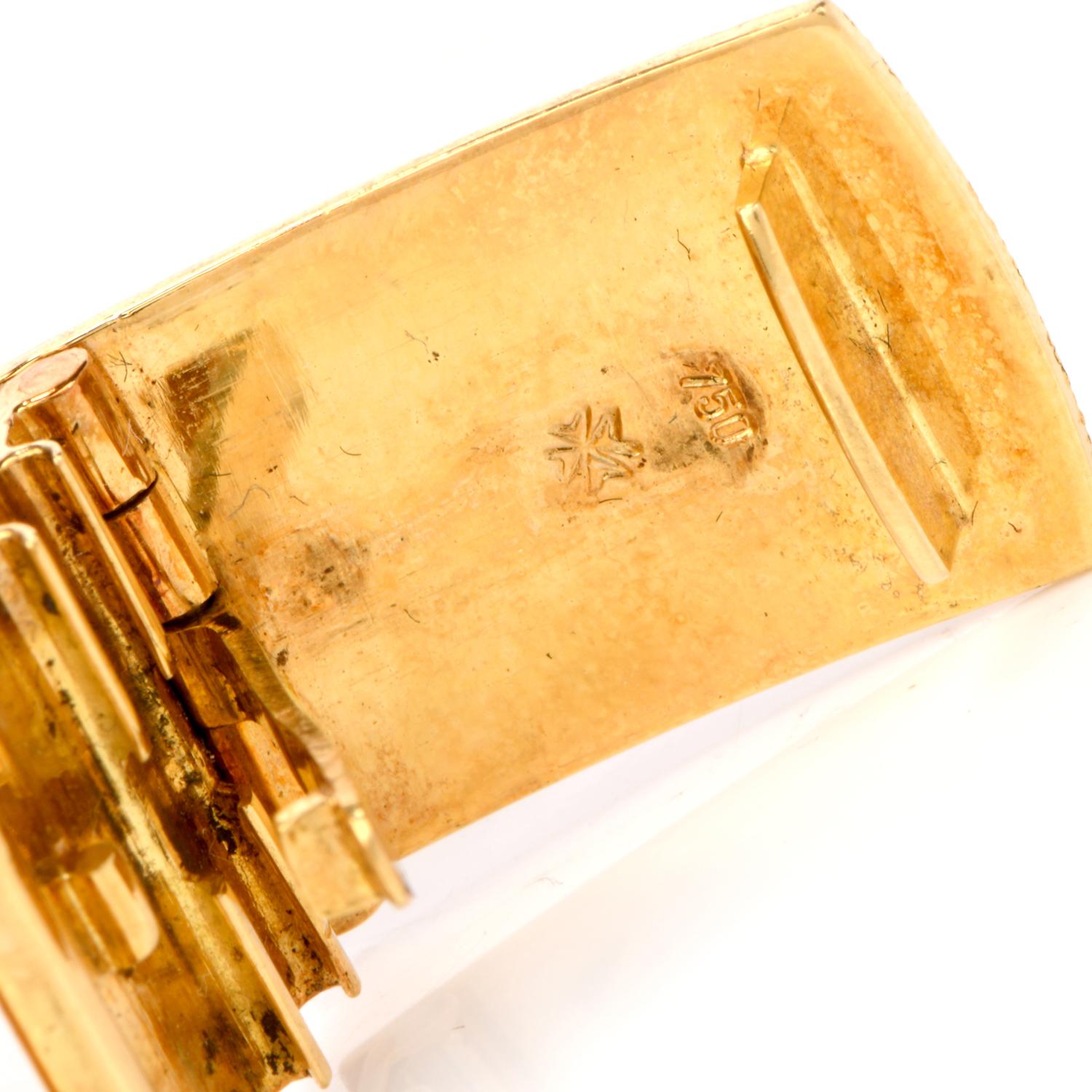 1950er Jahre Vacheron & Constantin Diamant-Uhr aus 18 Karat Gold mit Struktur für Damen oder Herren
