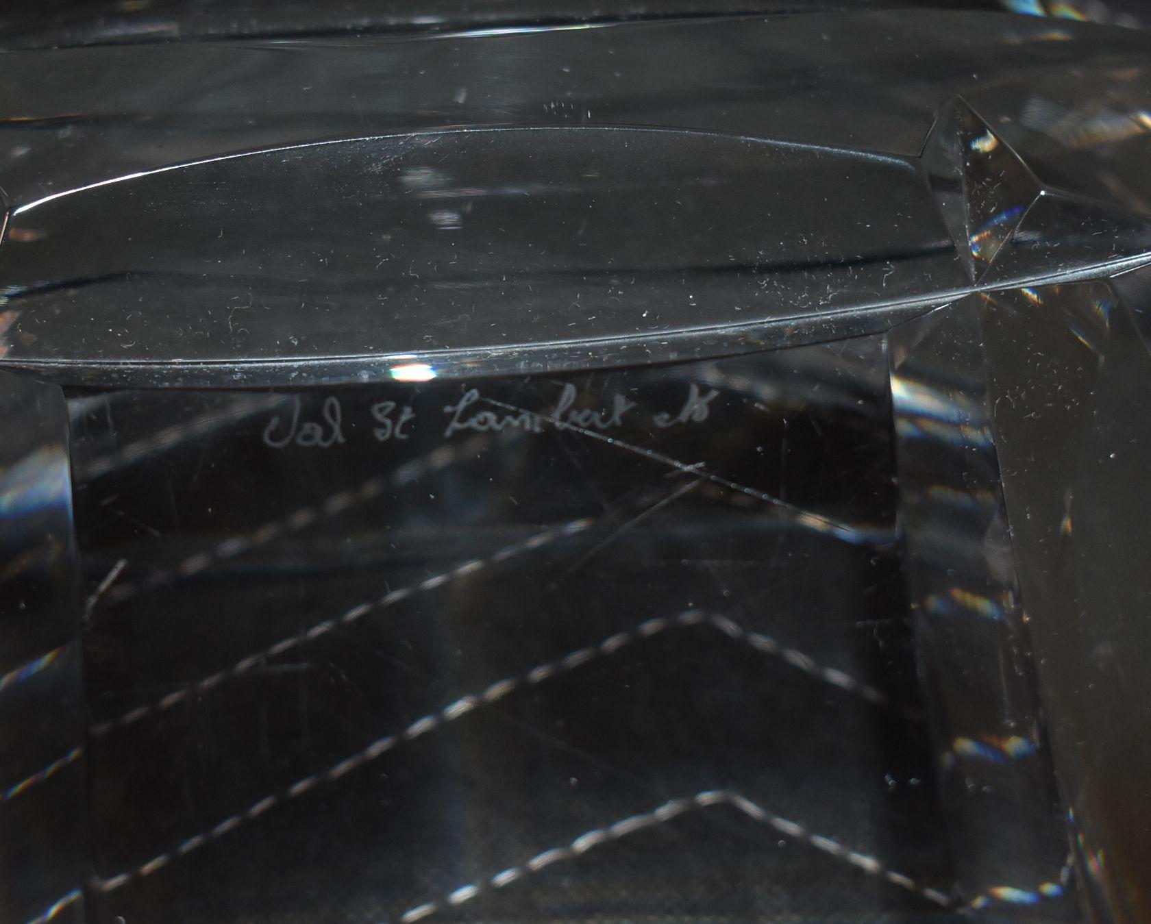 bol central en cristal clair Val Saint Lambert des années 1950 Bon état - En vente à Cathedral City, CA