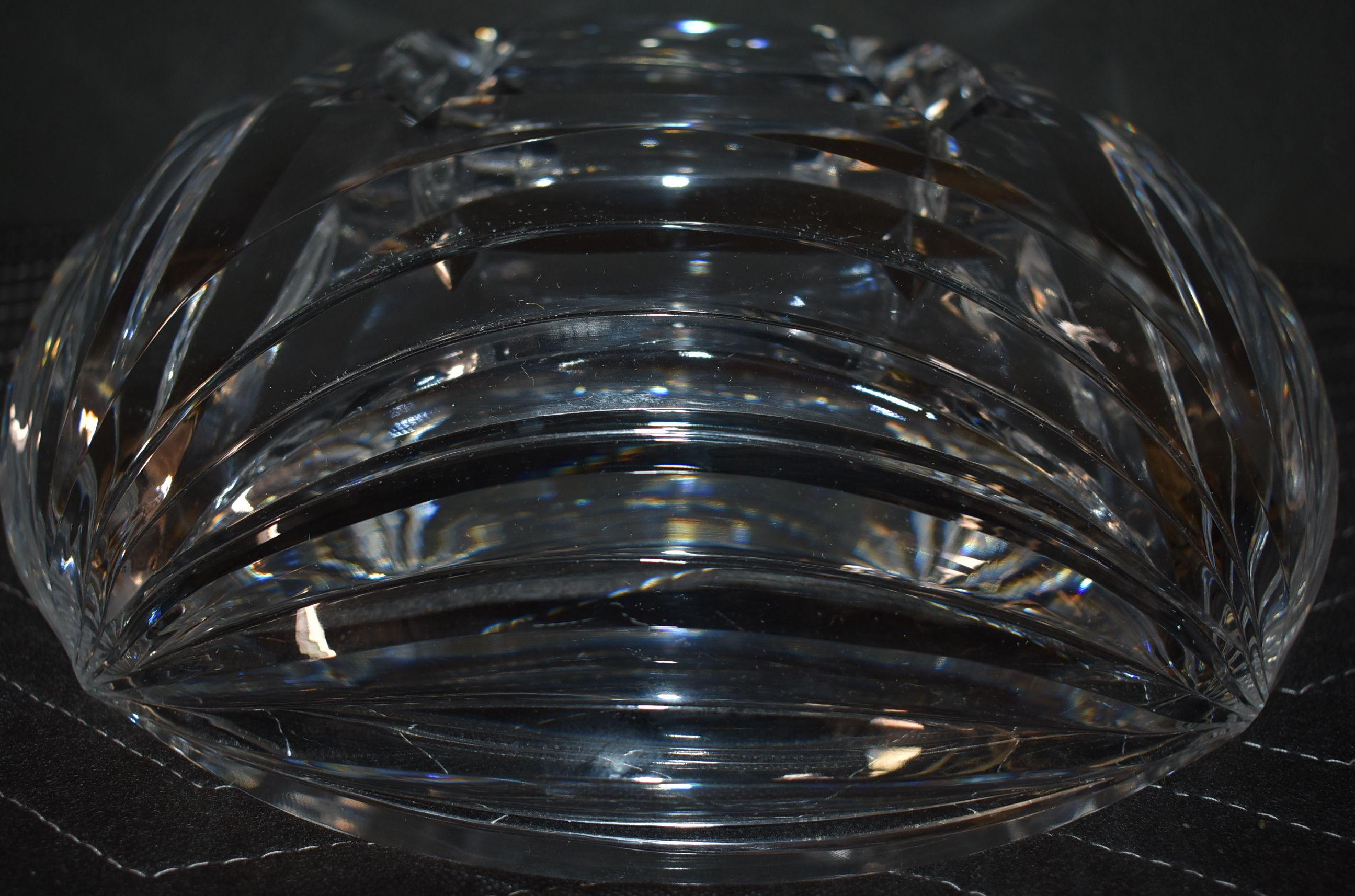 1950s Val Saint Lambert Clear Crystal Center Bowl For Sale 1